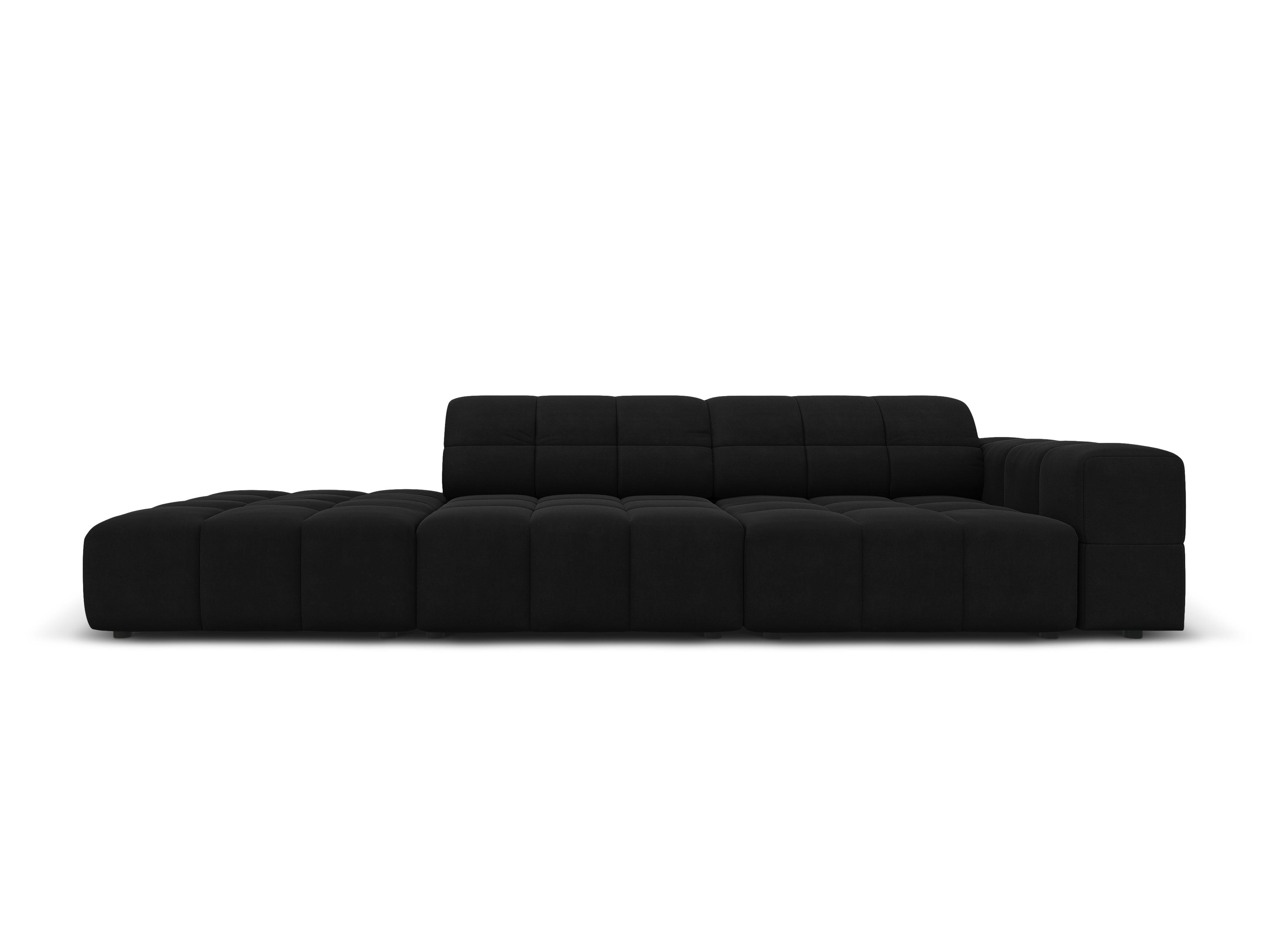 Sofa aksamitna lewostronna 3-osobowa CHICAGO czarny Cosmopolitan Design    Eye on Design