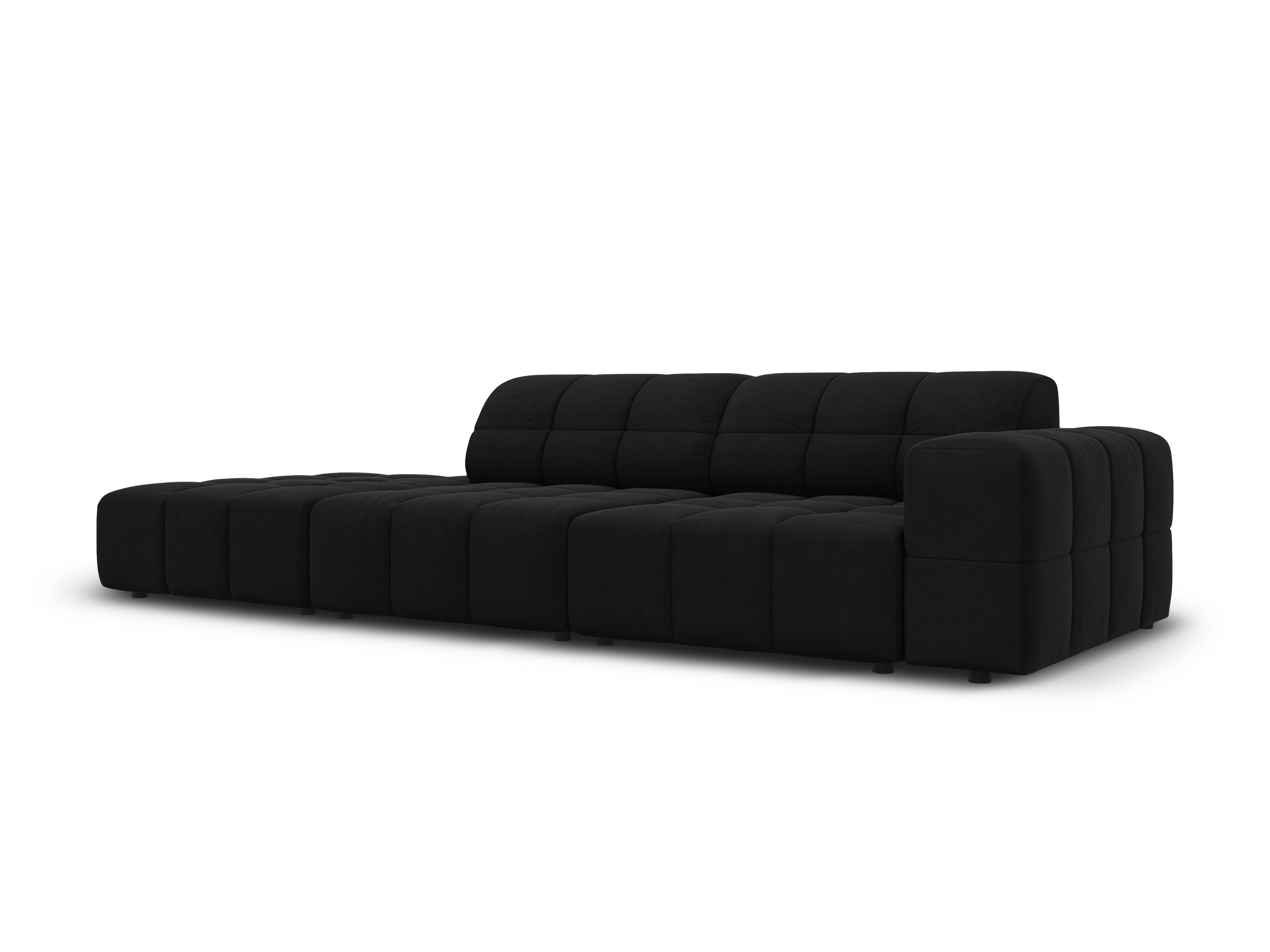 Sofa aksamitna lewostronna 3-osobowa CHICAGO czarny Cosmopolitan Design    Eye on Design