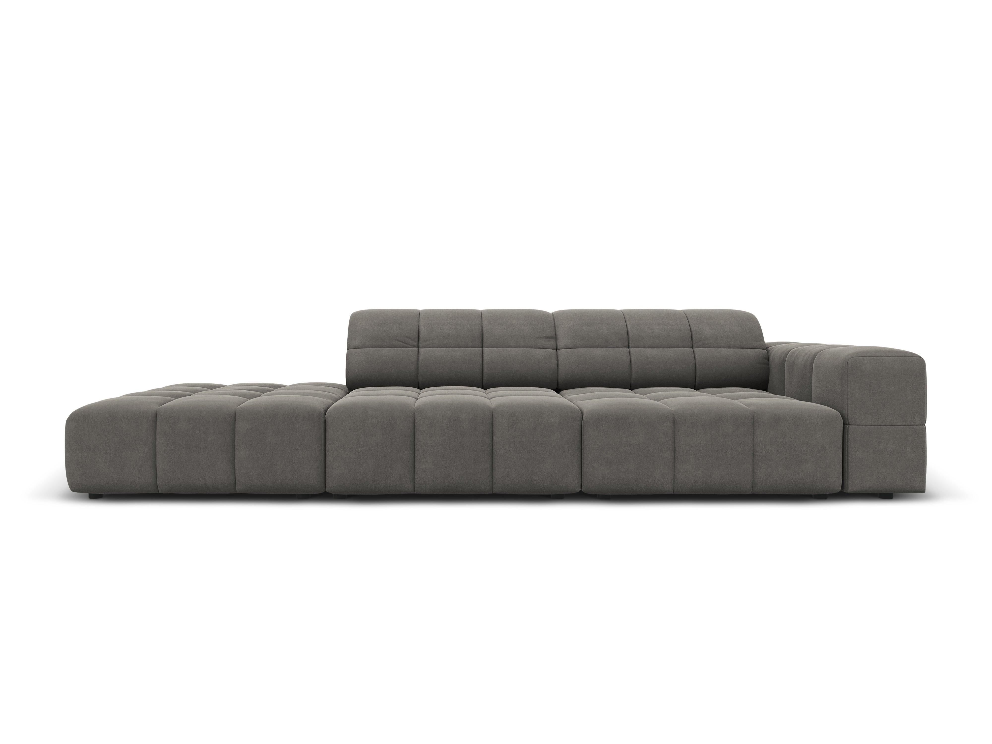 Sofa aksamitna lewostronna 3-osobowa CHICAGO szary Cosmopolitan Design    Eye on Design