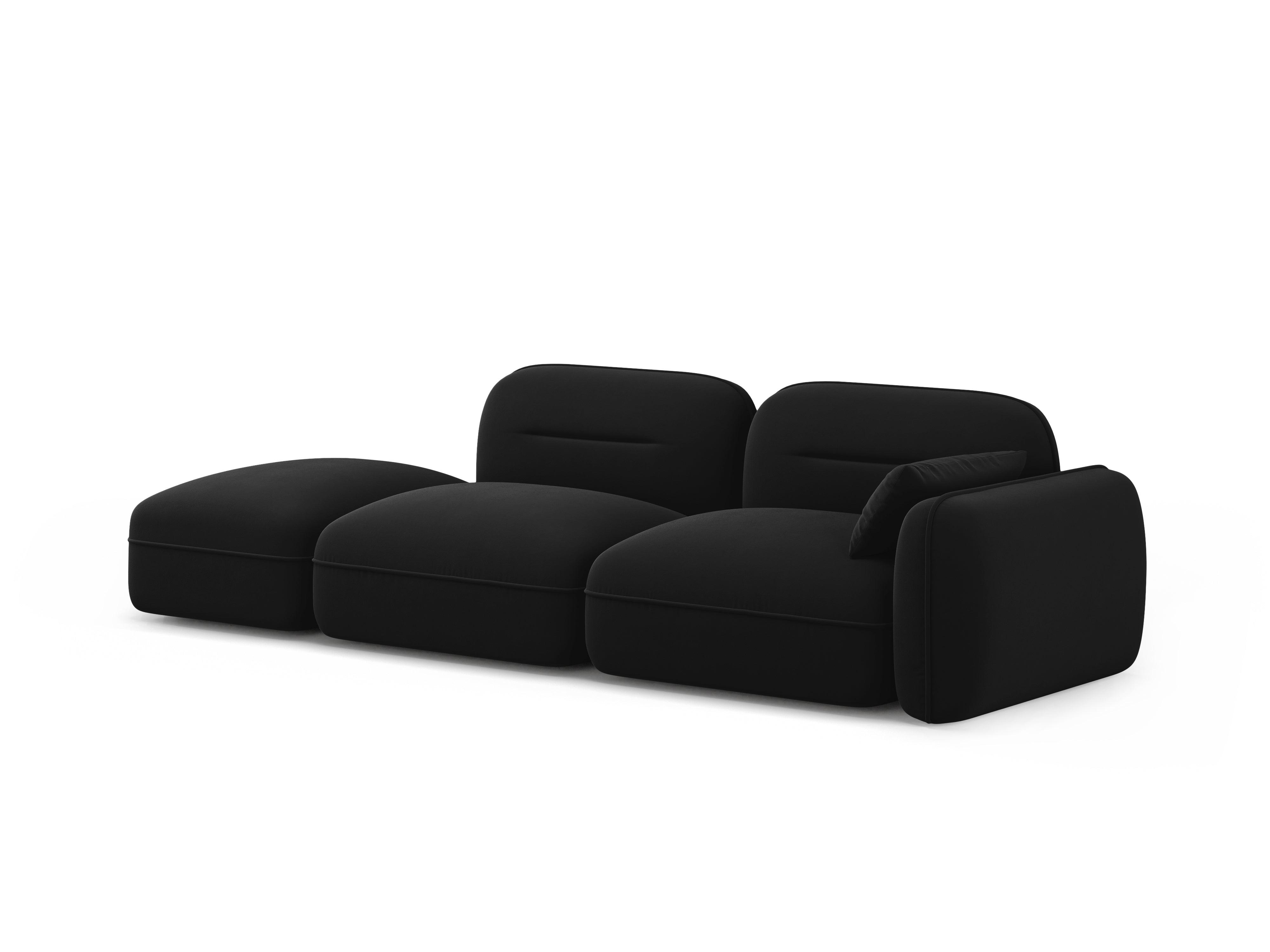 Sofa modułowa aksamitna lewostronna 3-osobowa SYDNEY czarny Cosmopolitan Design    Eye on Design