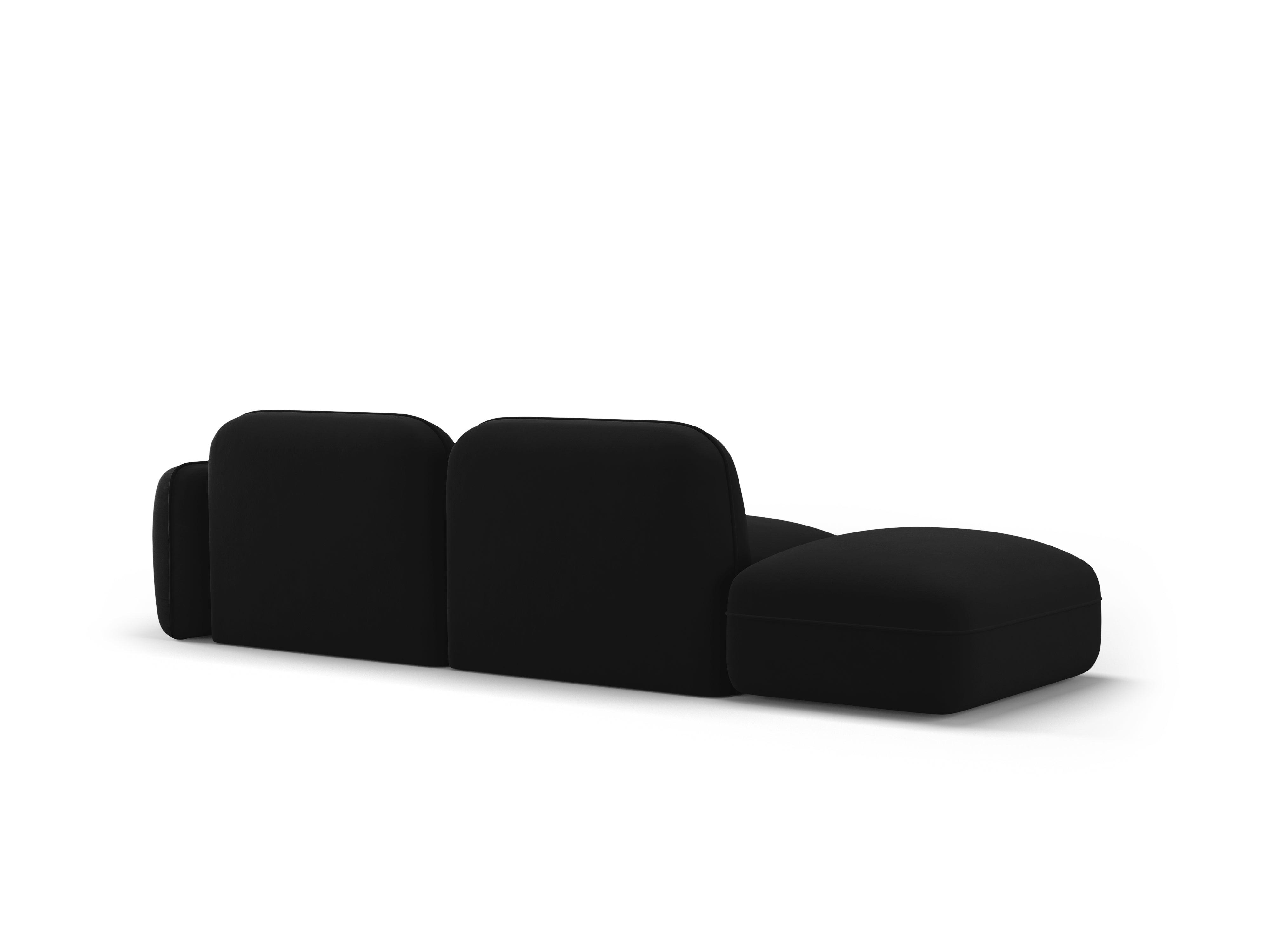 Sofa modułowa aksamitna lewostronna 3-osobowa SYDNEY czarny Cosmopolitan Design    Eye on Design