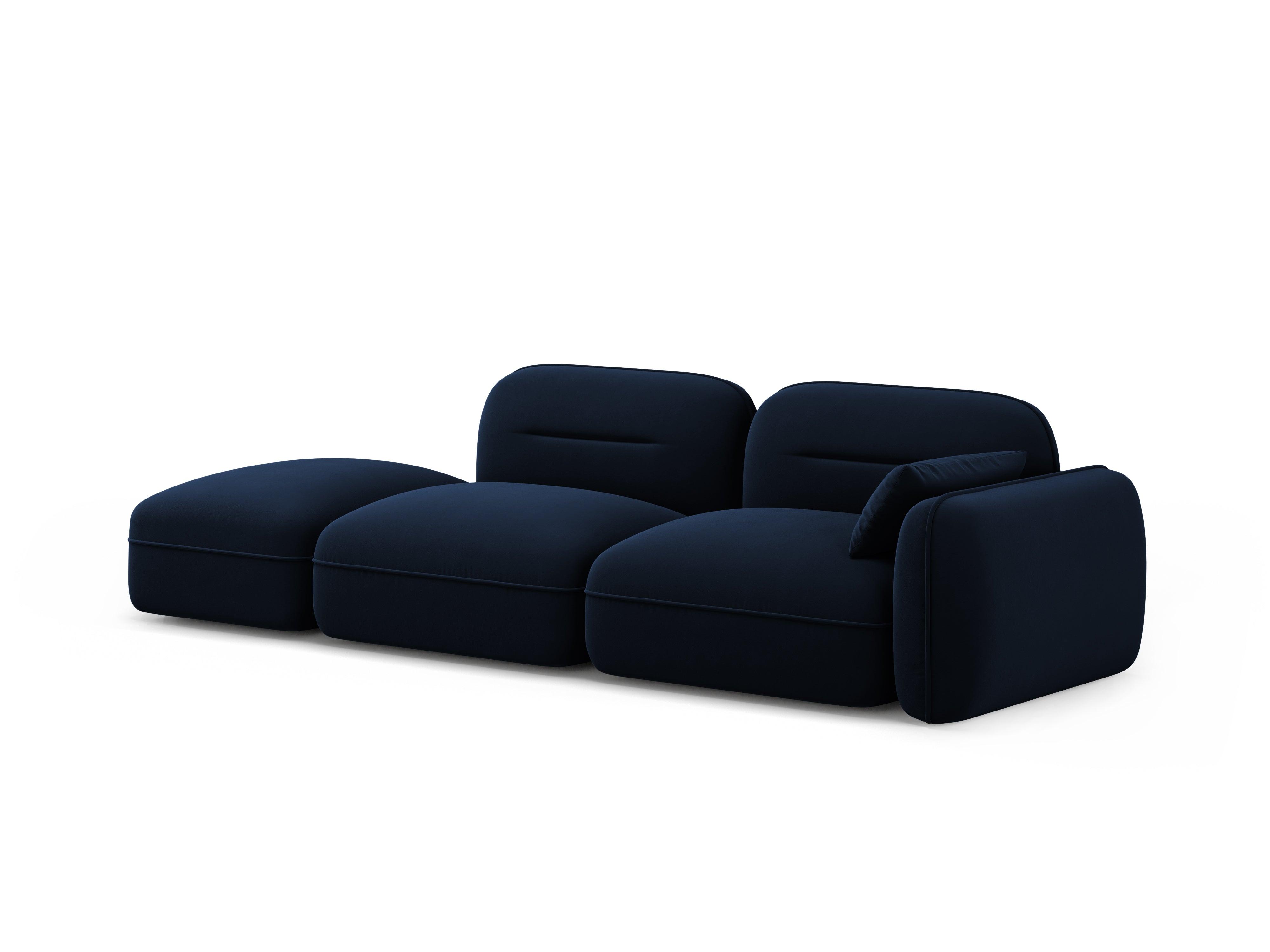 Sofa modułowa aksamitna lewostronna 3-osobowa SYDNEY granat królewski Cosmopolitan Design    Eye on Design