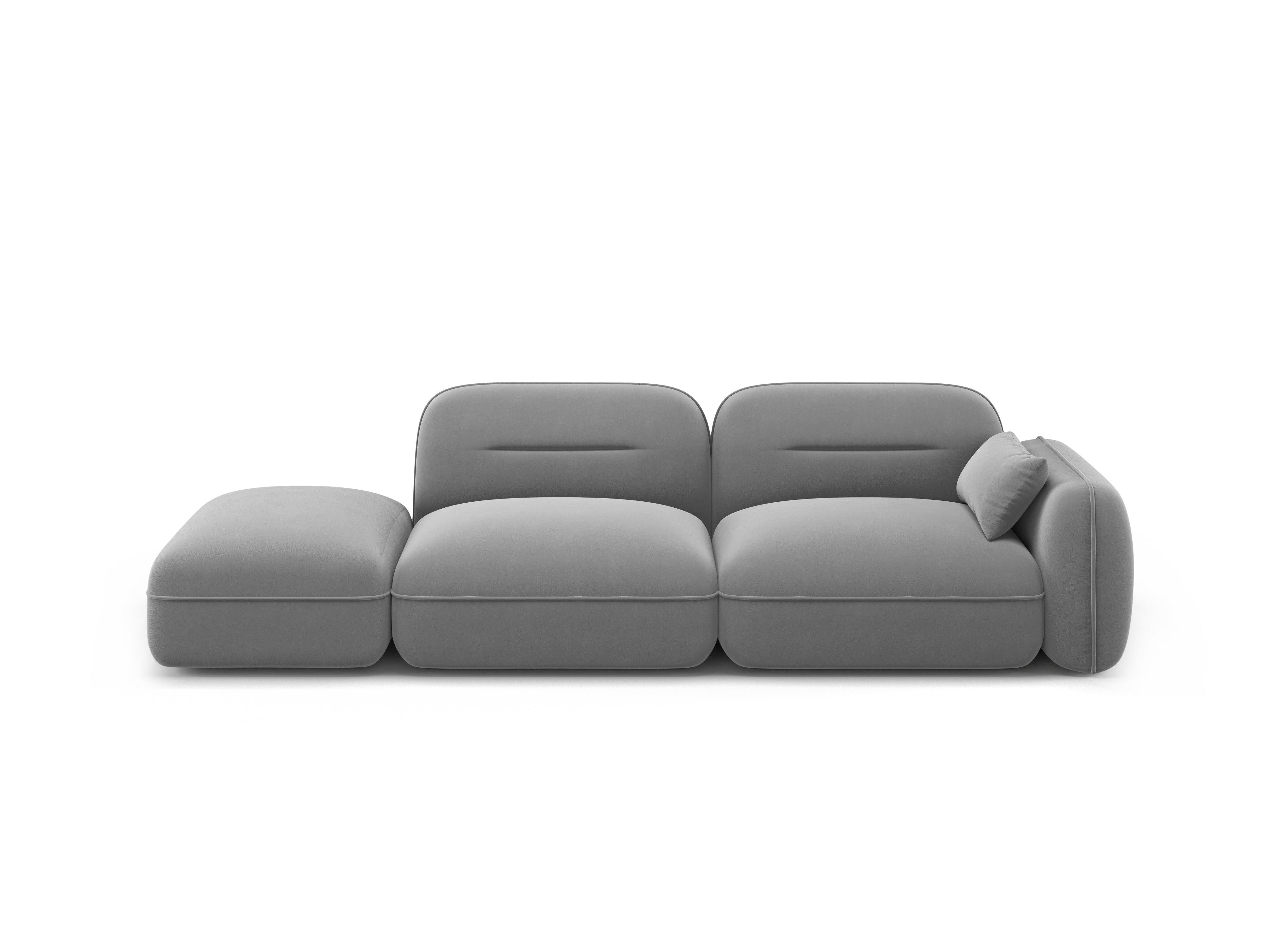 Sofa modułowa aksamitna lewostronna 3-osobowa SYDNEY jasnoszary Cosmopolitan Design    Eye on Design