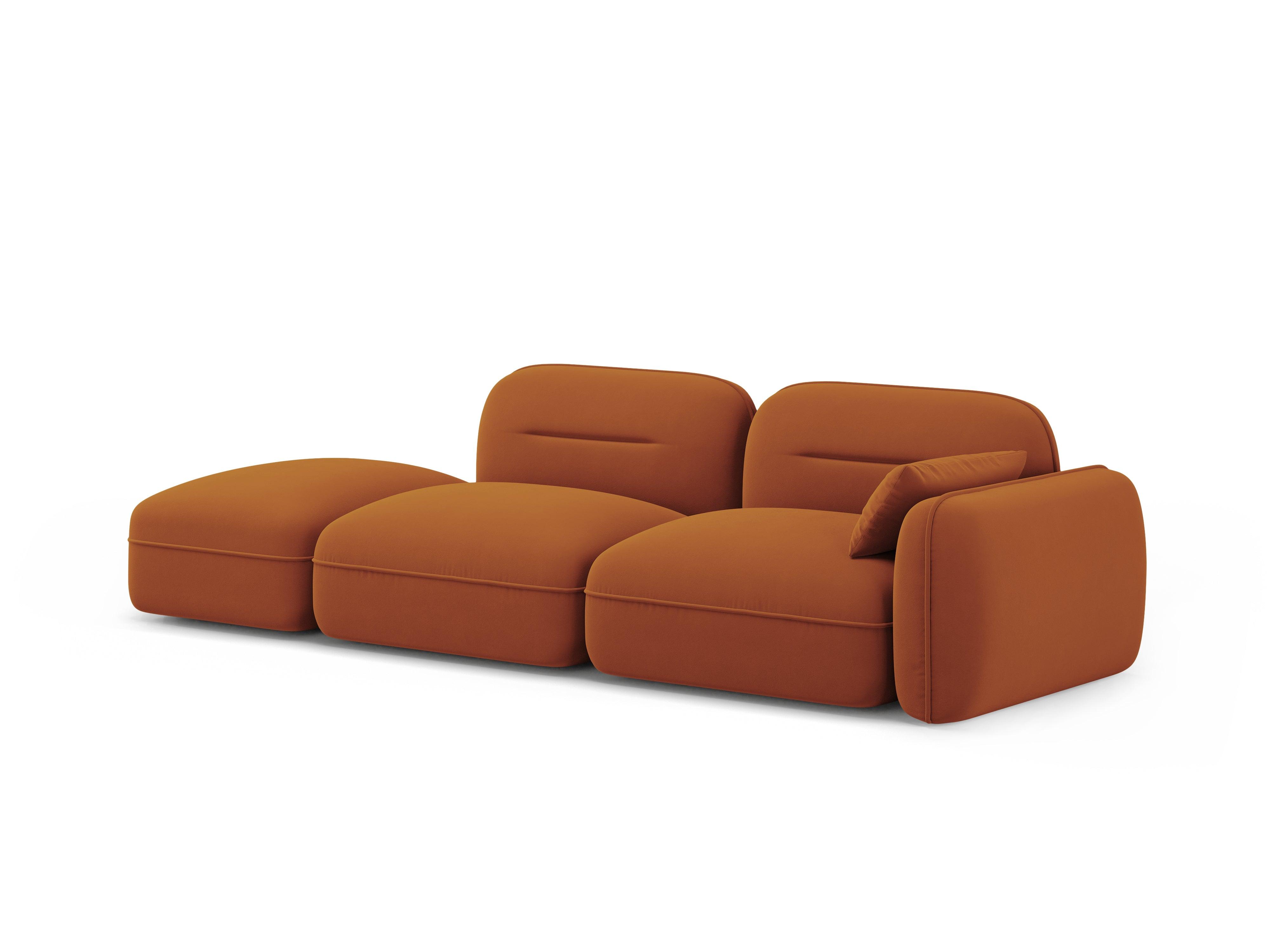 Sofa modułowa aksamitna lewostronna 3-osobowa SYDNEY terracotta Cosmopolitan Design    Eye on Design