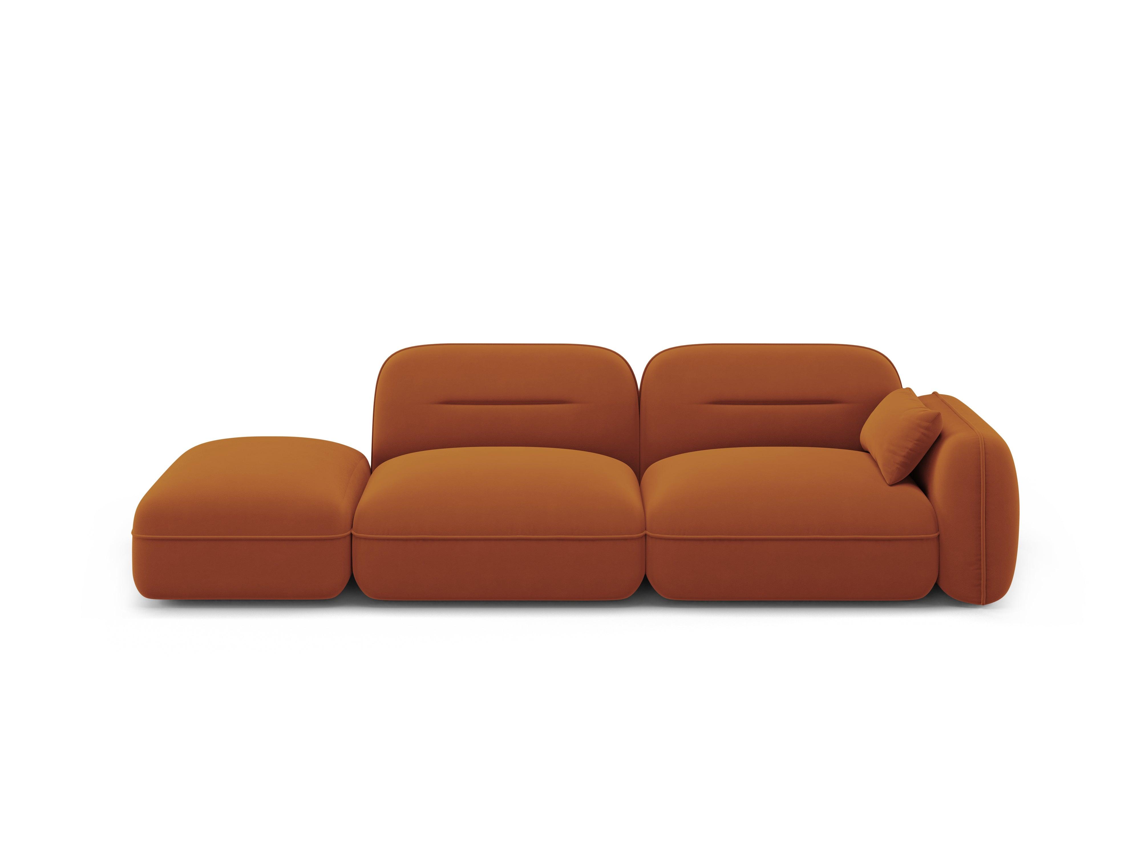 Sofa modułowa aksamitna lewostronna 3-osobowa SYDNEY terracotta Cosmopolitan Design    Eye on Design