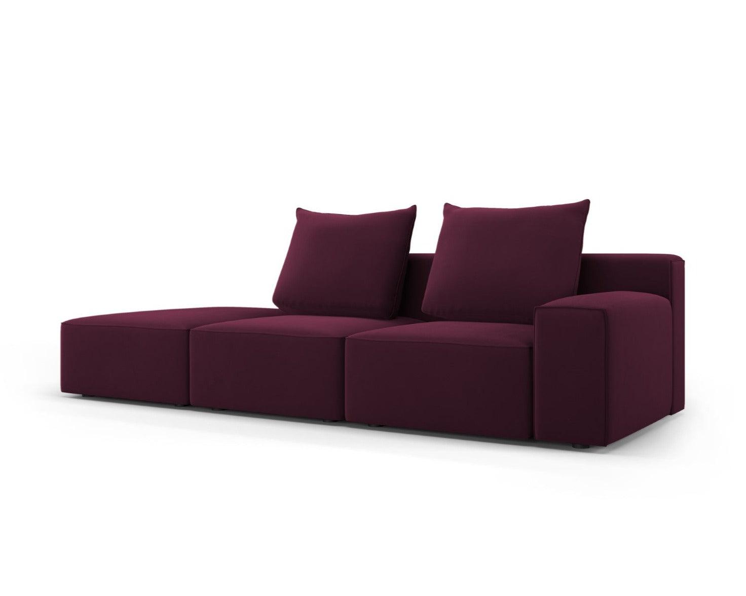 Sofa aksamitna lewostronna 4-osobowa IVY burgundowy Mazzini Sofas    Eye on Design