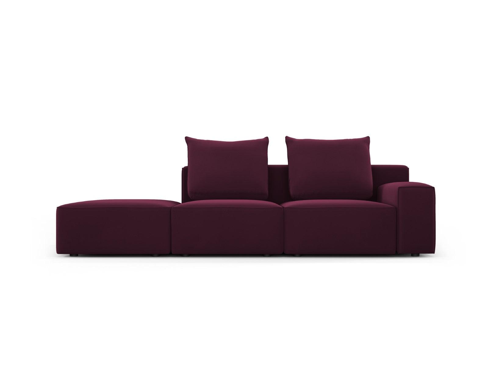 Sofa aksamitna lewostronna 4-osobowa IVY burgundowy Mazzini Sofas    Eye on Design