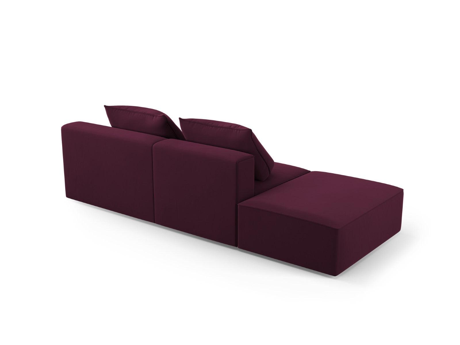 Sofa aksamitna lewostronna 4-osobowa IVY burgundowy Mazzini Sofas    Eye on Design