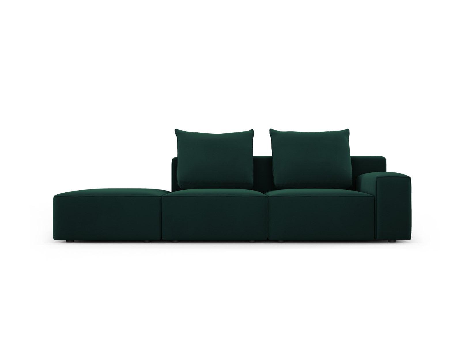 Sofa aksamitna lewostronna 4-osobowa IVY butelkowa zieleń Mazzini Sofas    Eye on Design