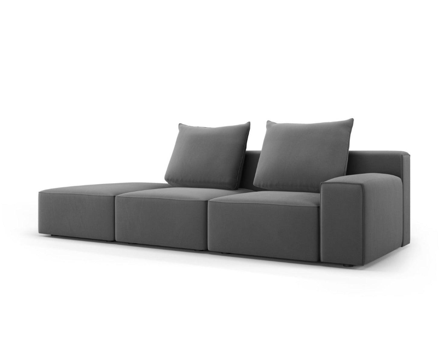 Sofa aksamitna lewostronna 4-osobowa IVY ciemnoszary Mazzini Sofas    Eye on Design