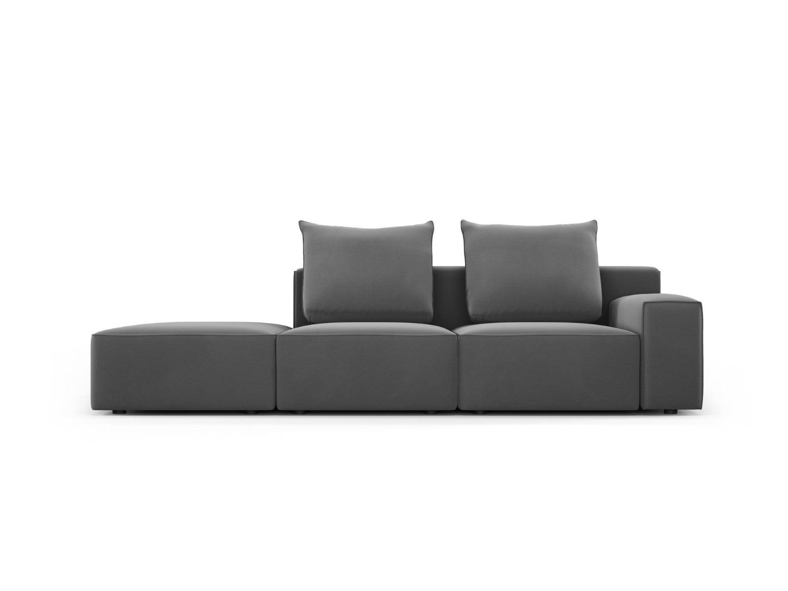 Sofa aksamitna lewostronna 4-osobowa IVY ciemnoszary Mazzini Sofas    Eye on Design