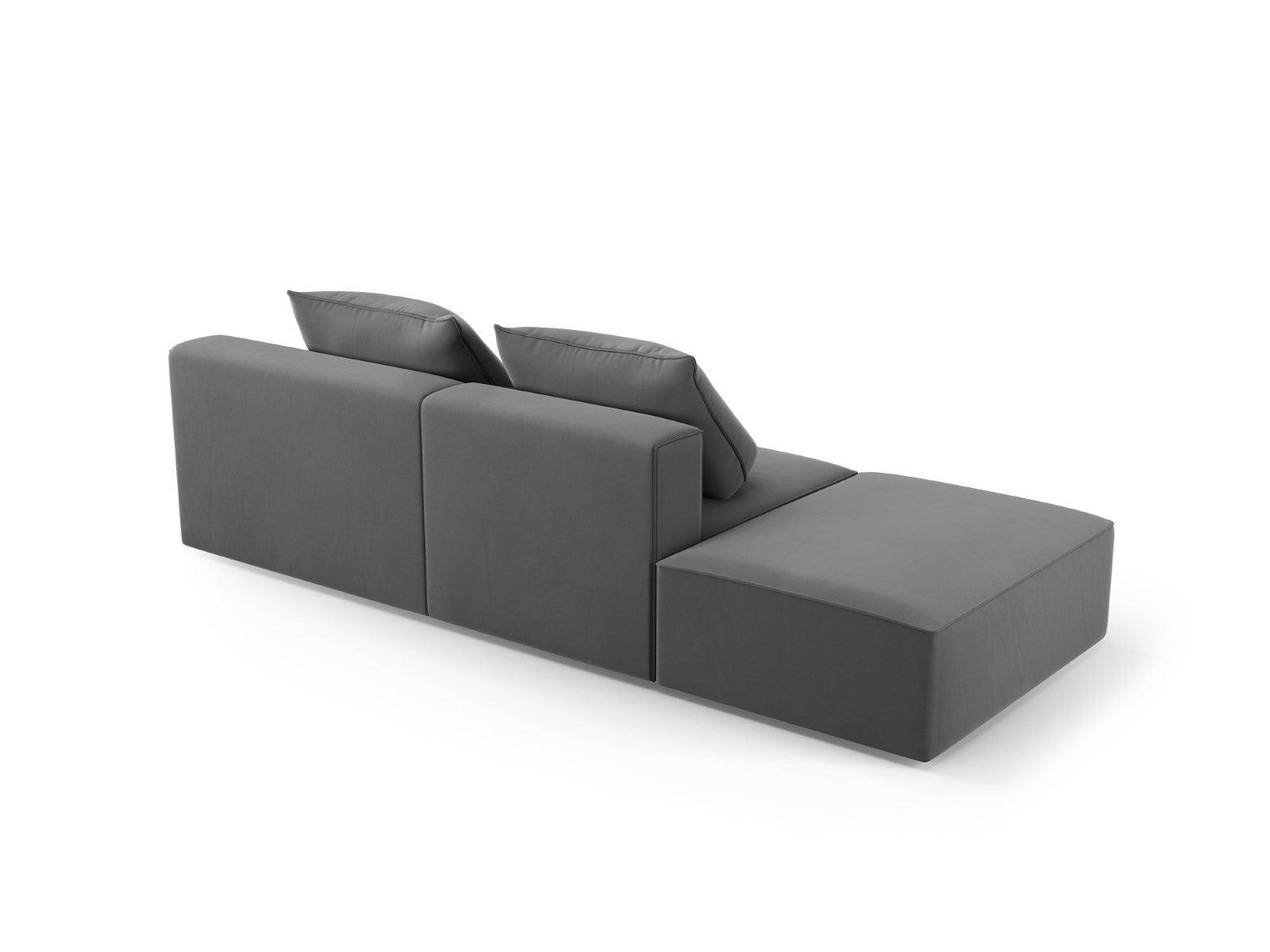 Sofa aksamitna lewostronna 4-osobowa IVY ciemnoszary Mazzini Sofas    Eye on Design