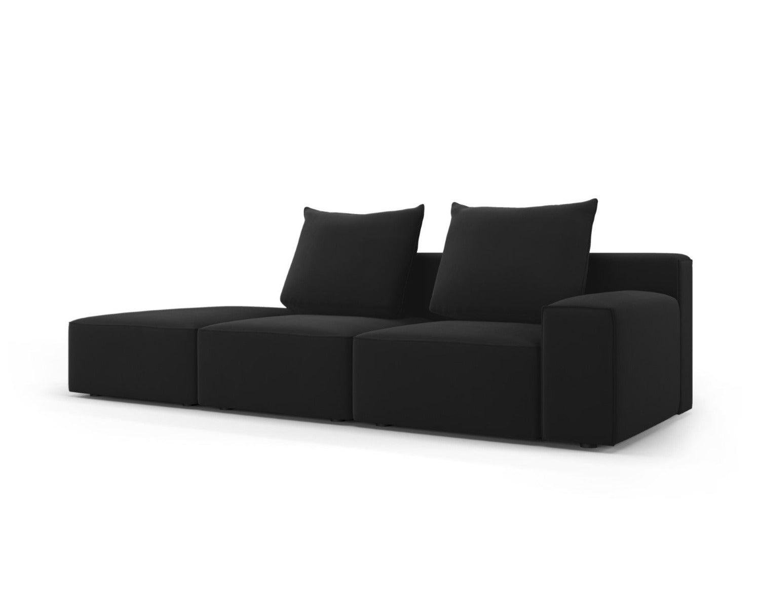 Sofa aksamitna lewostronna 4-osobowa IVY czarny Mazzini Sofas    Eye on Design