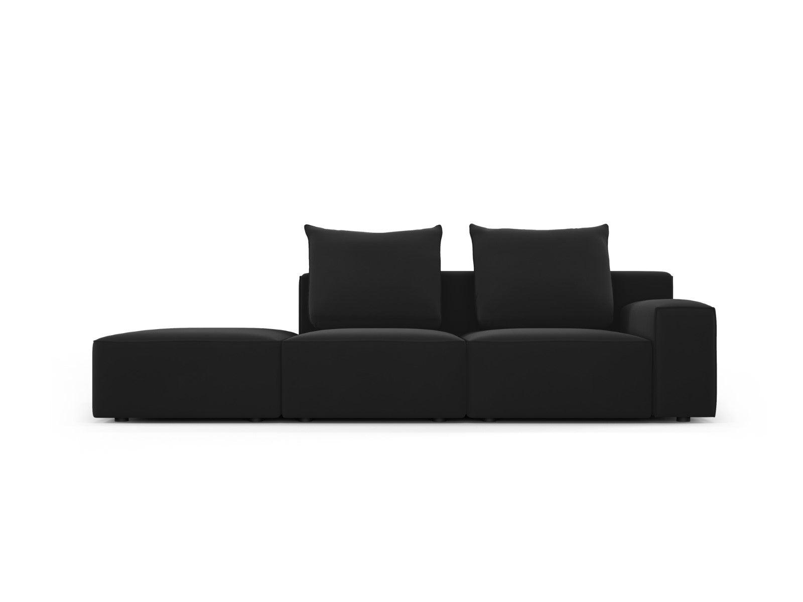 Sofa aksamitna lewostronna 4-osobowa IVY czarny Mazzini Sofas    Eye on Design