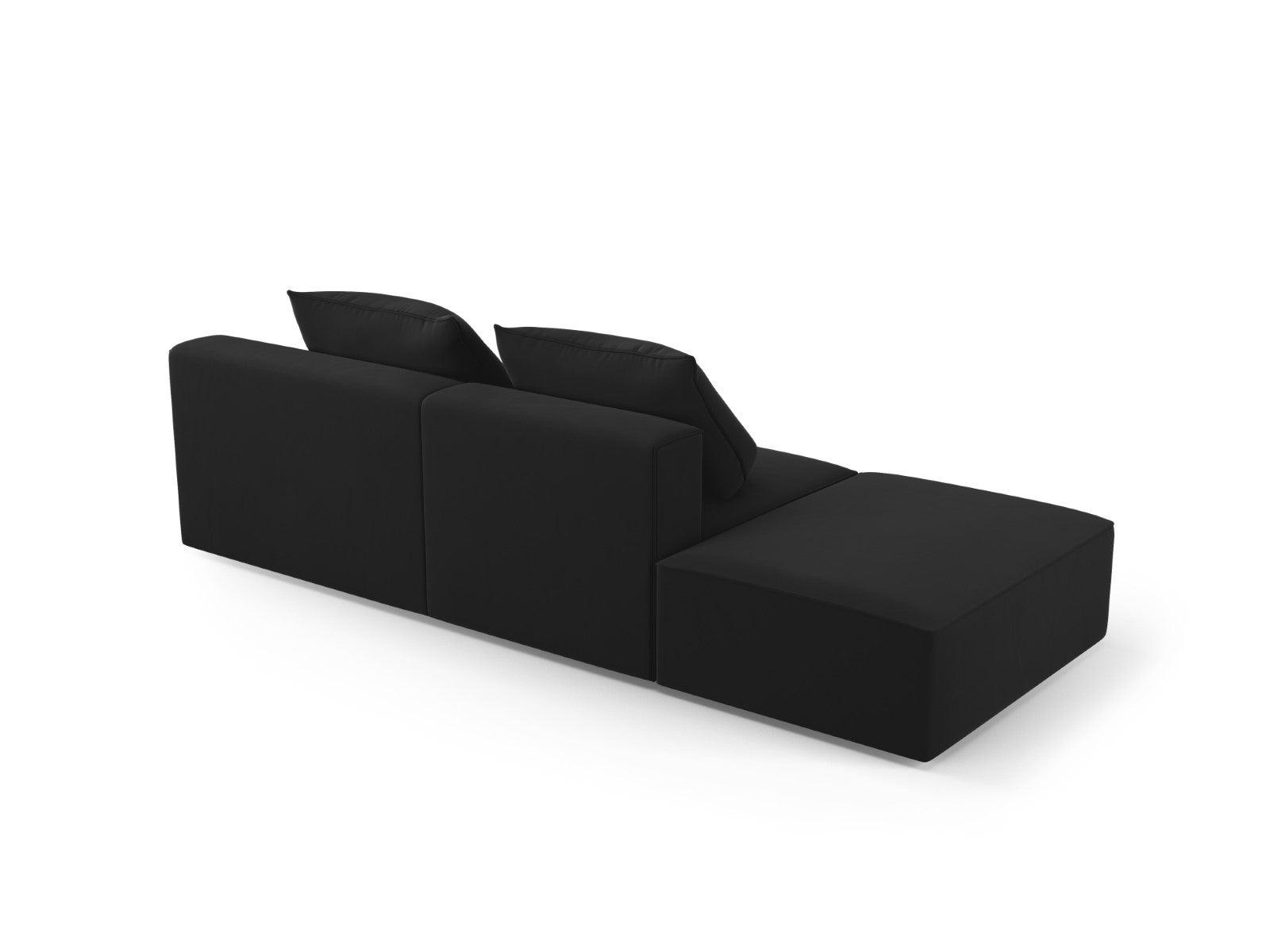 Sofa aksamitna lewostronna 4-osobowa IVY czarny Mazzini Sofas    Eye on Design