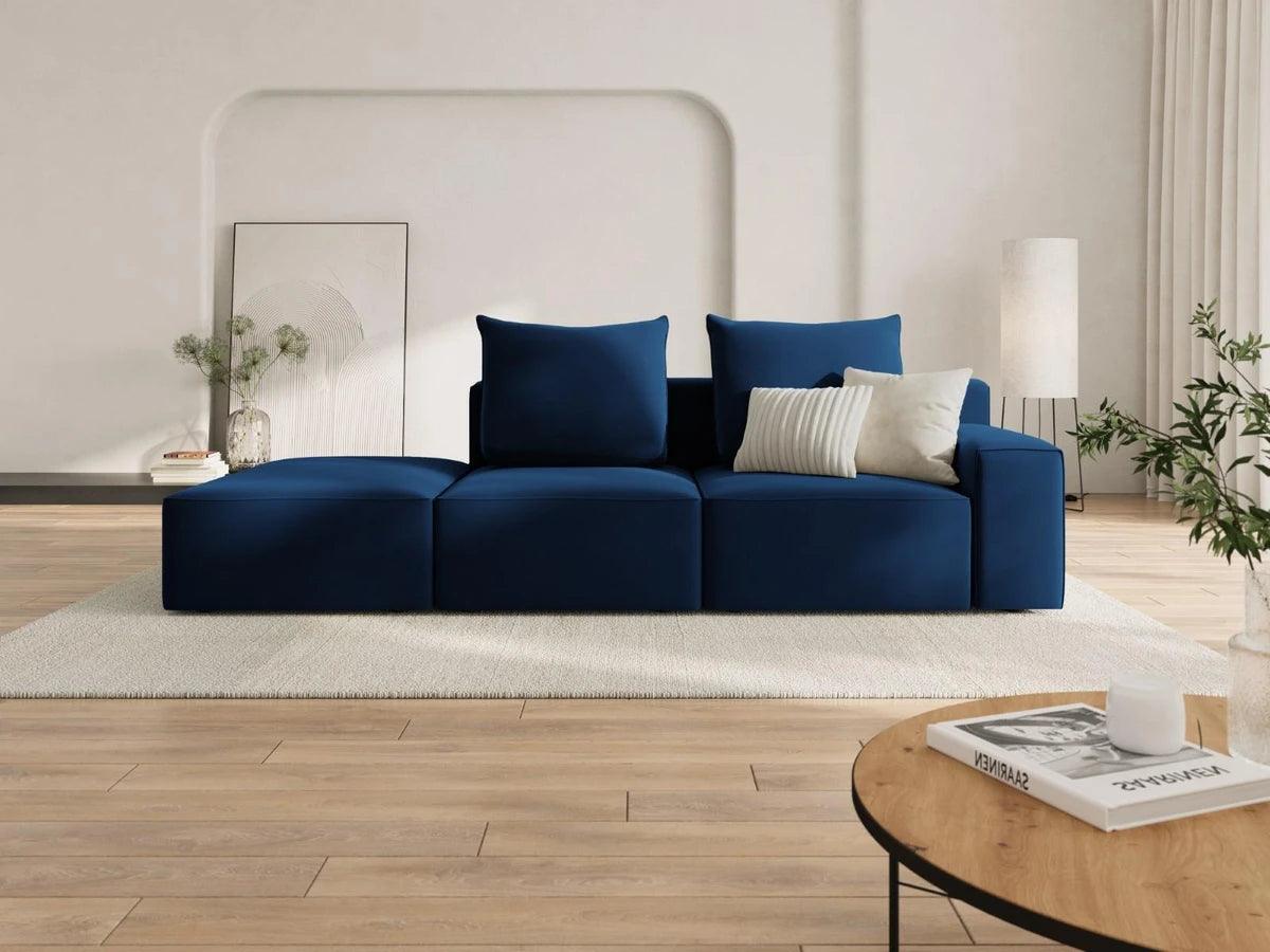 Sofa aksamitna lewostronna 4-osobowa IVY granatowy Mazzini Sofas    Eye on Design