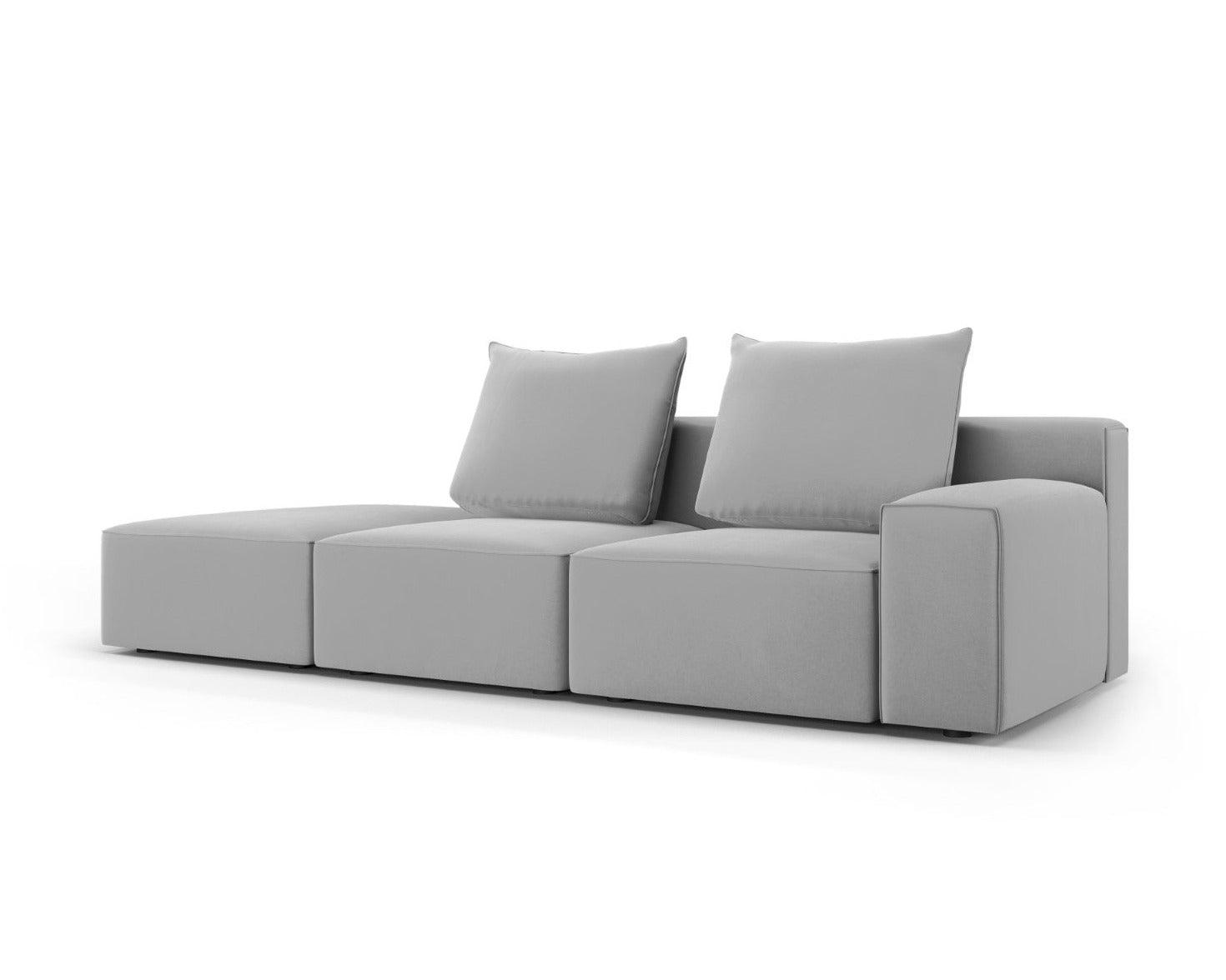 Sofa aksamitna lewostronna 4-osobowa IVY jasnoszary Mazzini Sofas    Eye on Design