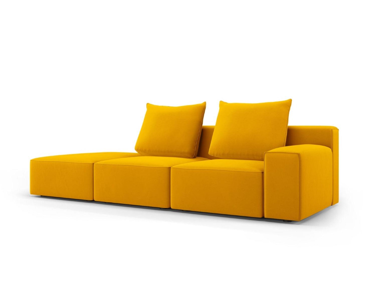 Sofa aksamitna lewostronna 4-osobowa IVY żółty Mazzini Sofas    Eye on Design