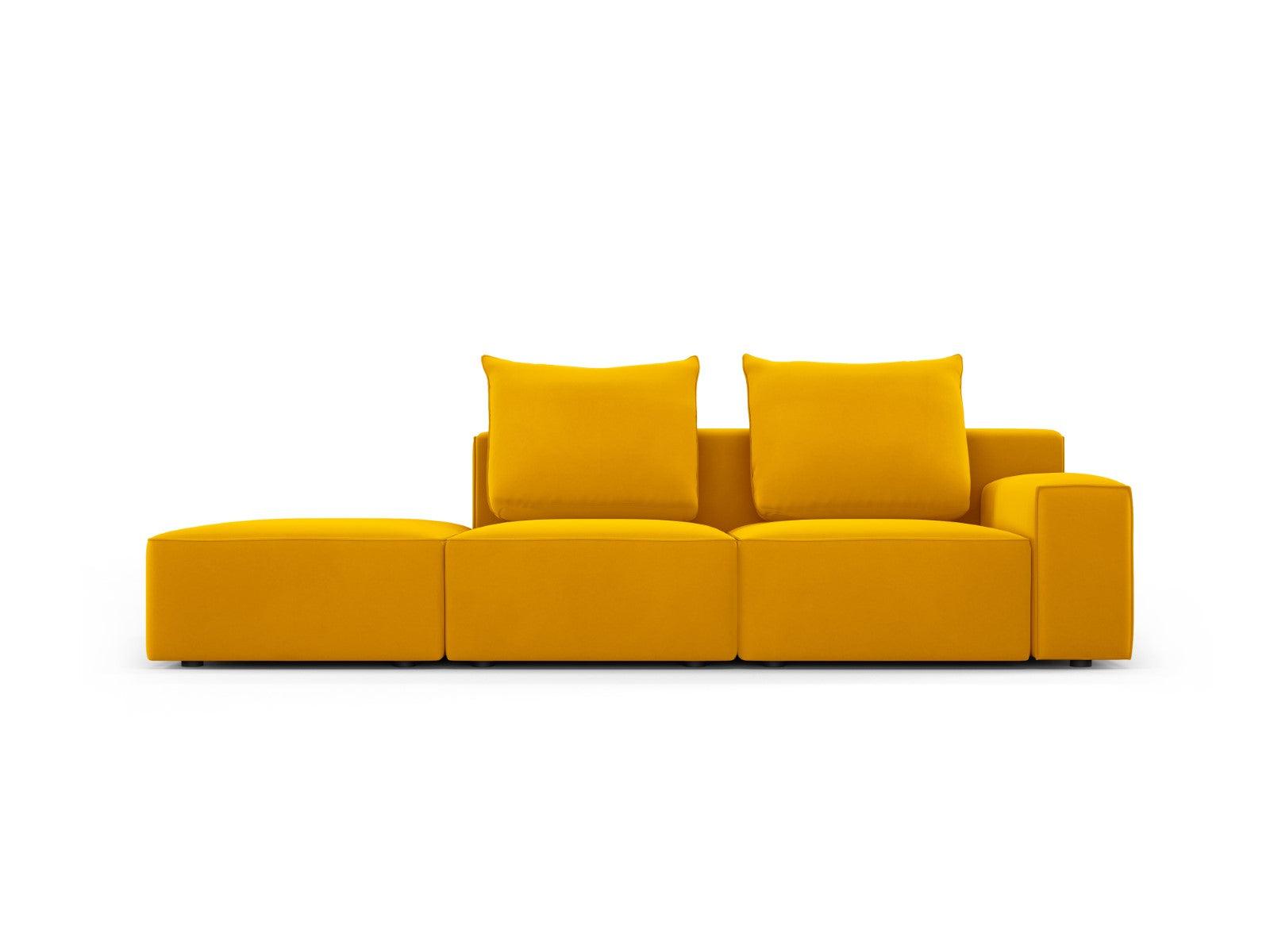 Sofa aksamitna lewostronna 4-osobowa IVY żółty Mazzini Sofas    Eye on Design