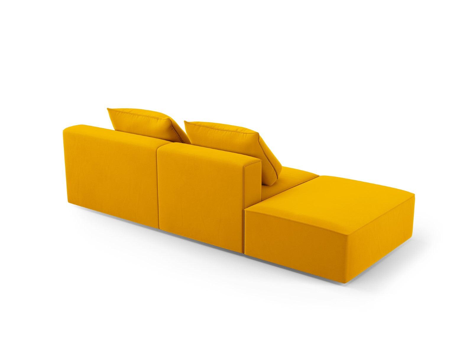 Sofa aksamitna lewostronna 4-osobowa IVY żółty Mazzini Sofas    Eye on Design