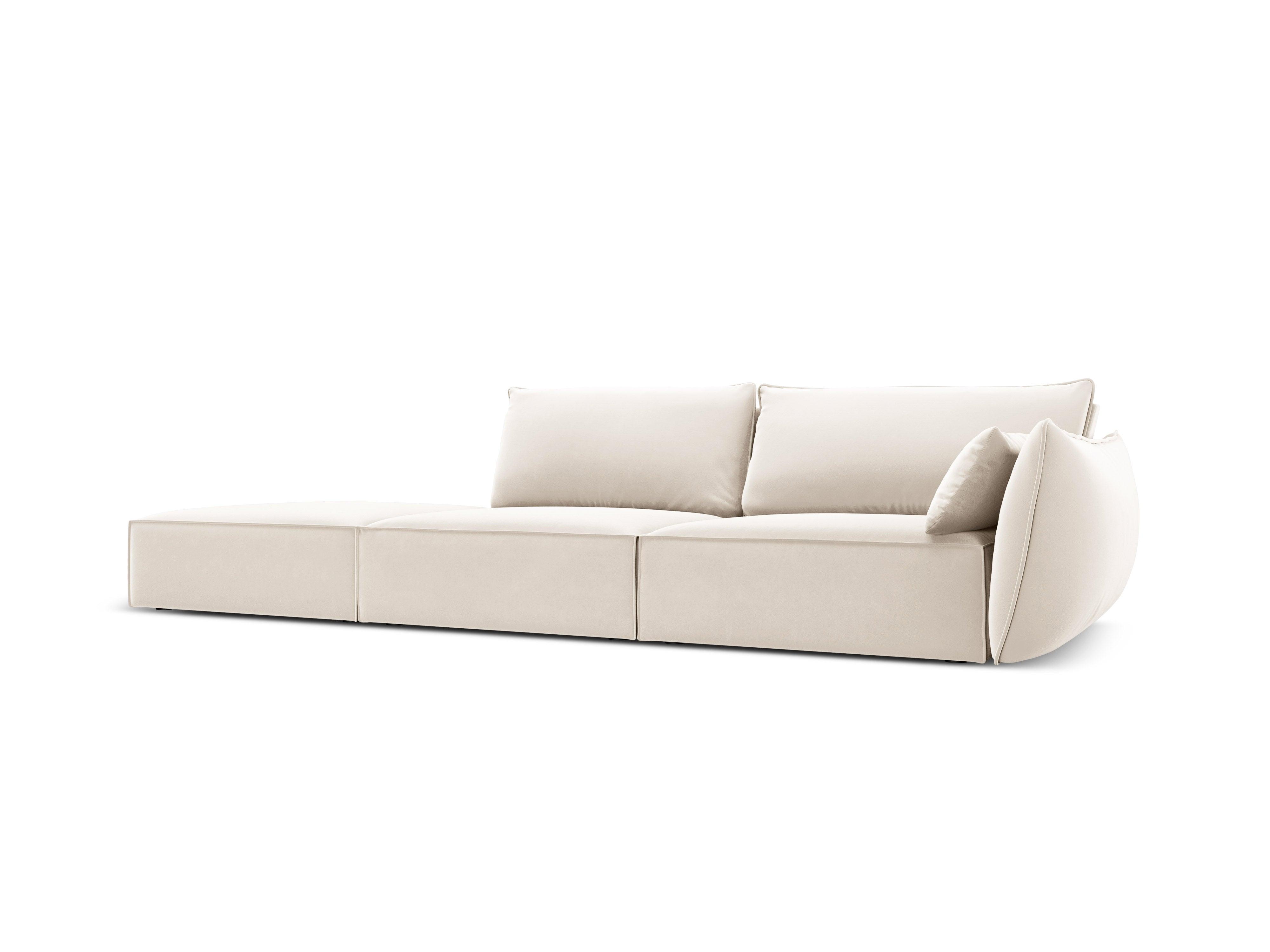 Sofa aksamitna lewostronna otwarta VANDA beżowy Mazzini Sofas    Eye on Design