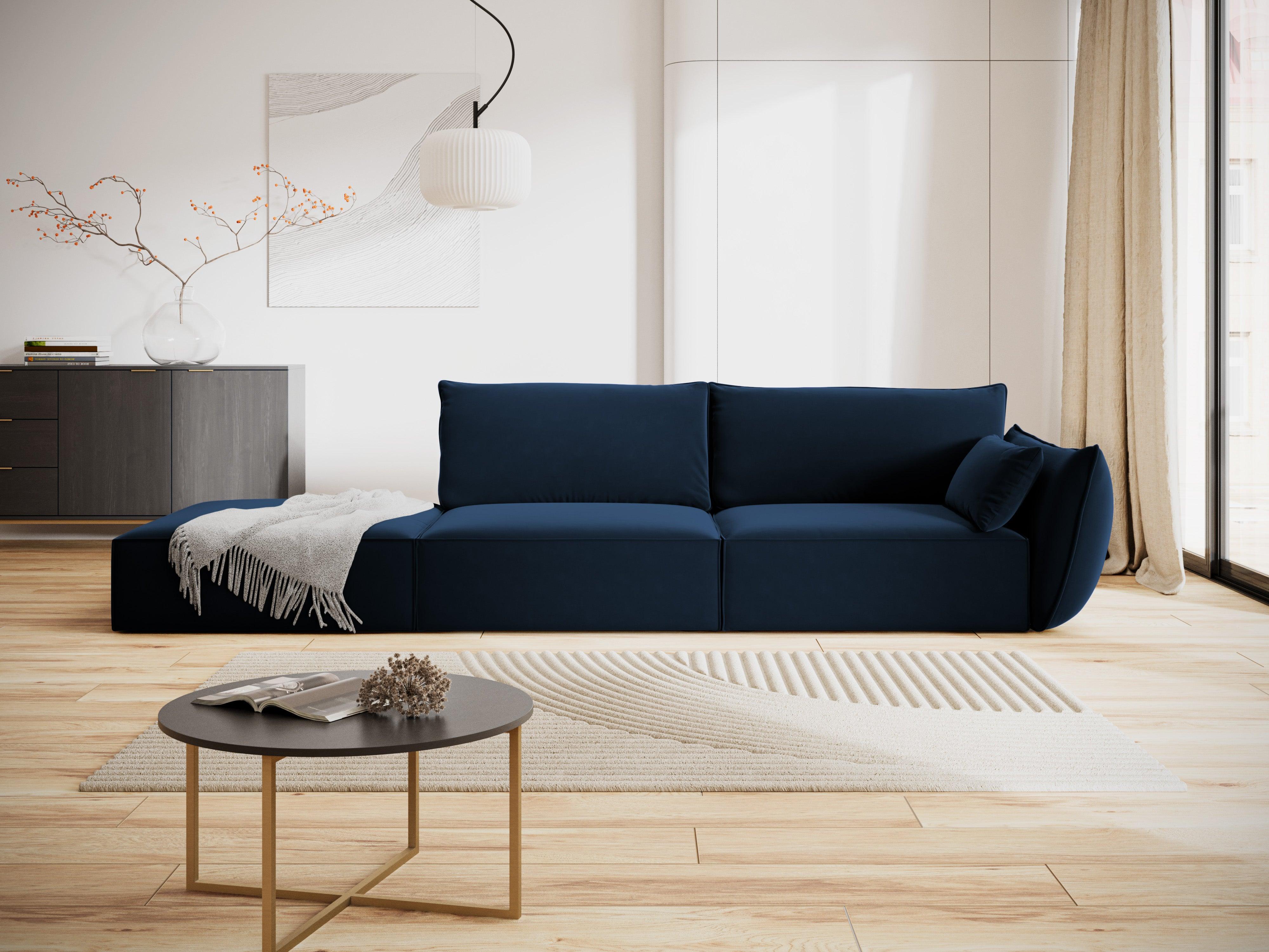 Sofa aksamitna lewostronna otwarta VANDA granatowy Mazzini Sofas    Eye on Design