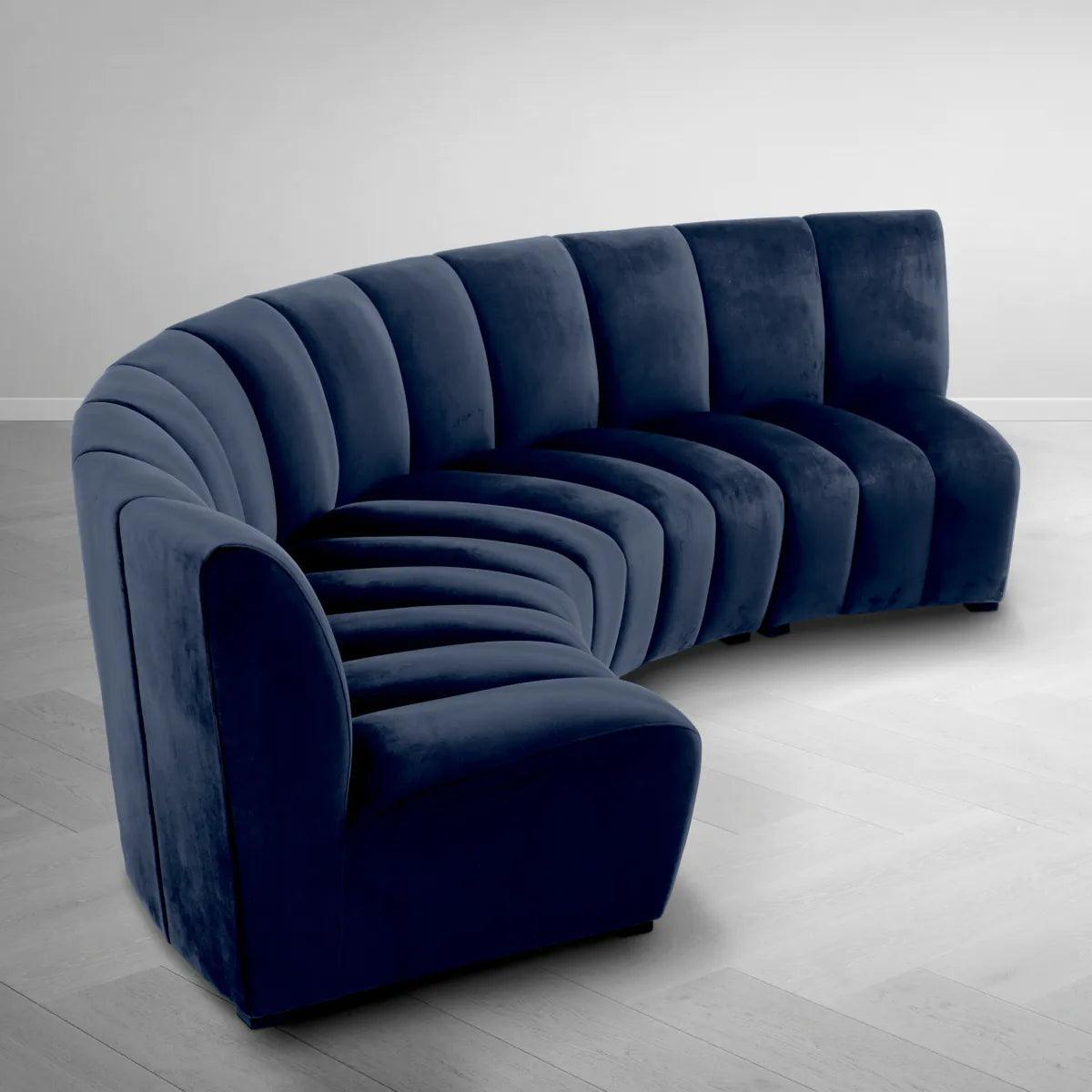 Sofa aksamitna modułowa LANDO - element środkowy granatowy Eichholtz    Eye on Design