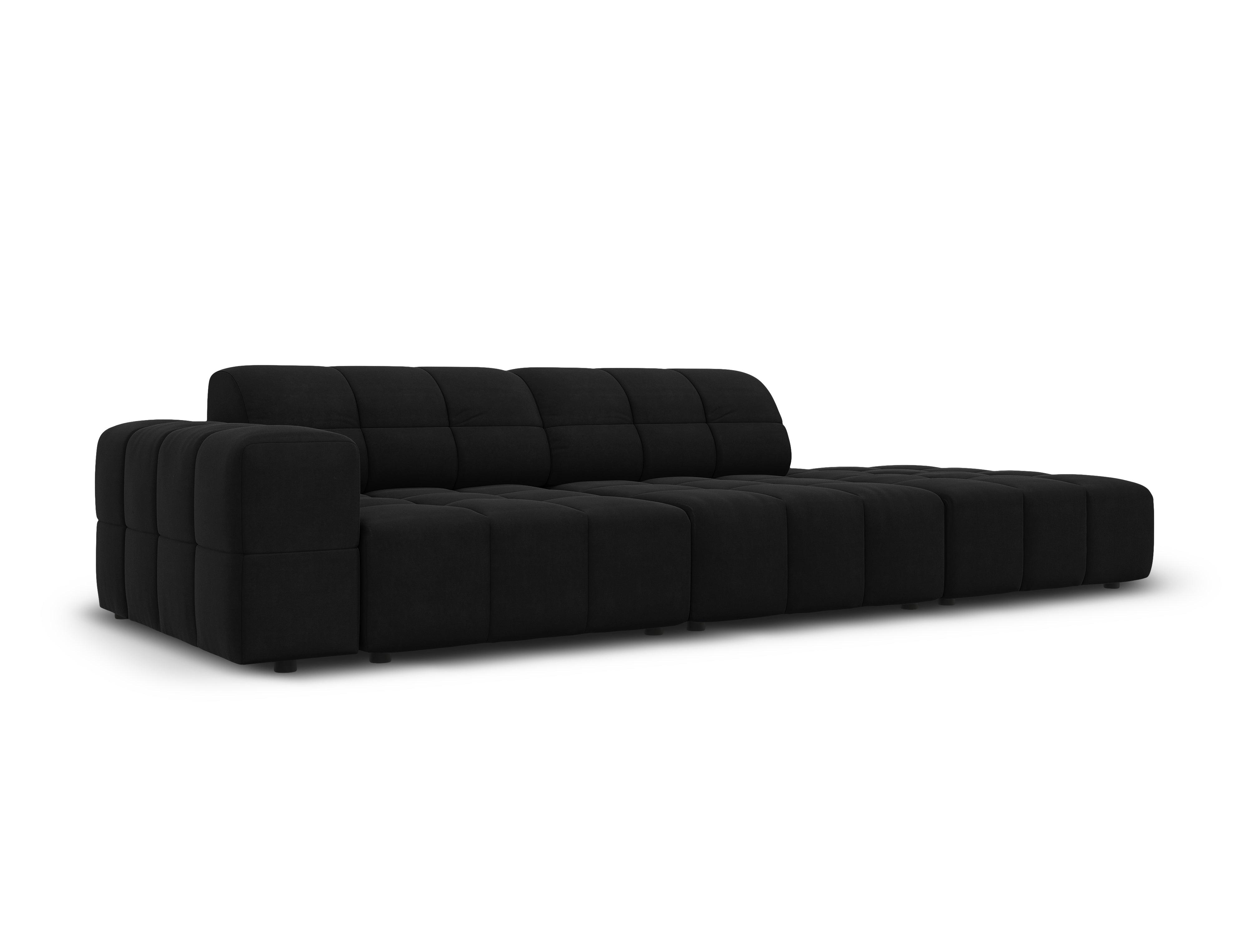 Sofa aksamitna prawostronna 3-osobowa CHICAGO czarny Cosmopolitan Design    Eye on Design