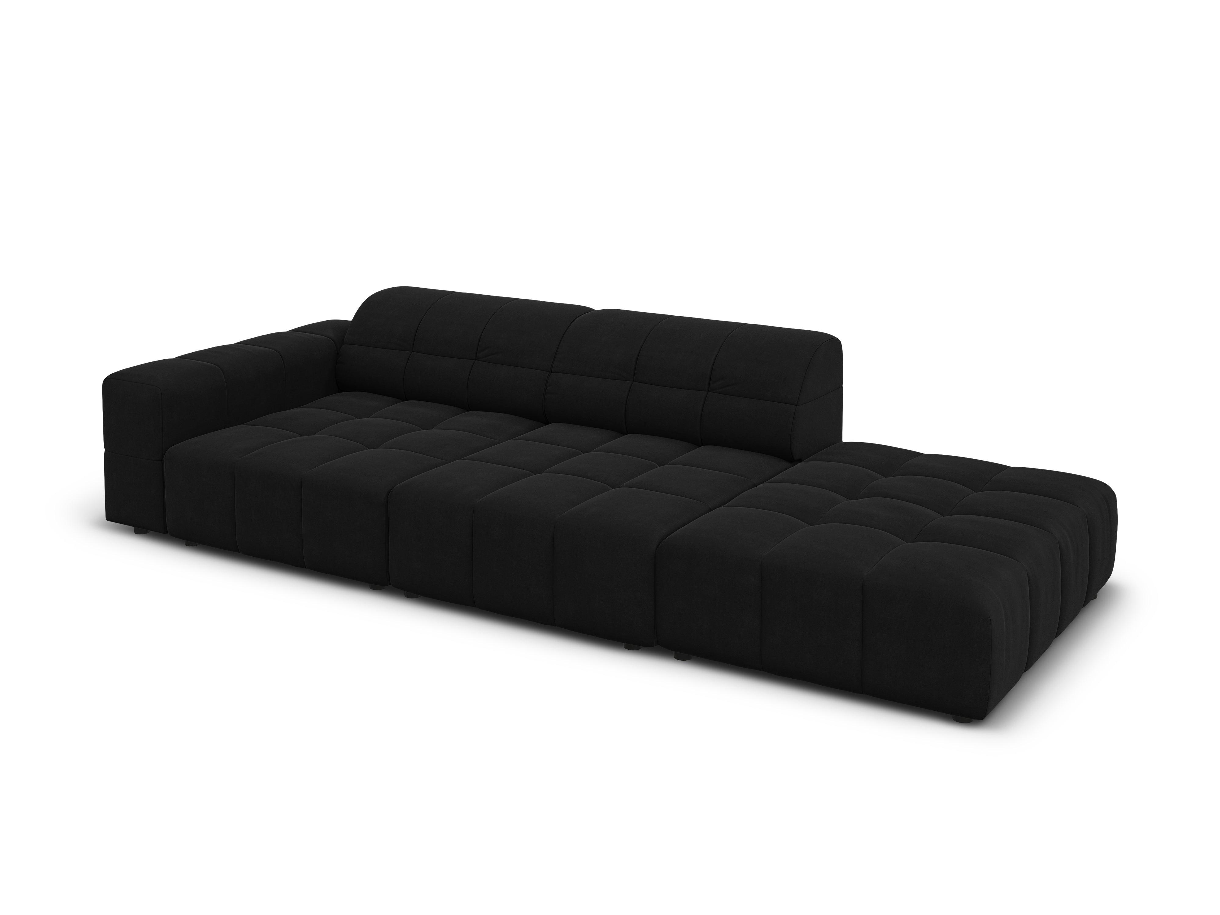Sofa aksamitna prawostronna 3-osobowa CHICAGO czarny Cosmopolitan Design    Eye on Design