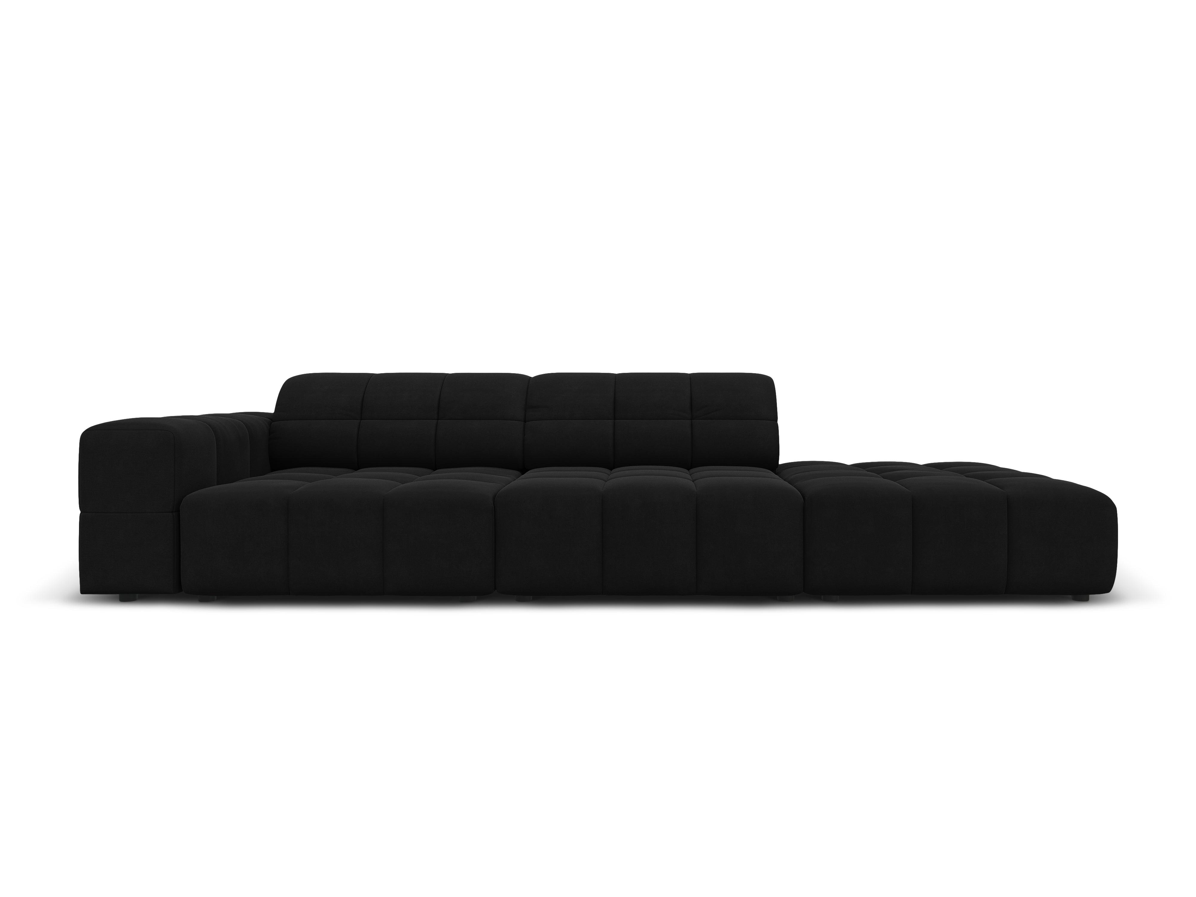 Sofa aksamitna prawostronna 3-osobowa CHICAGO czarny Cosmopolitan Design    Eye on Design