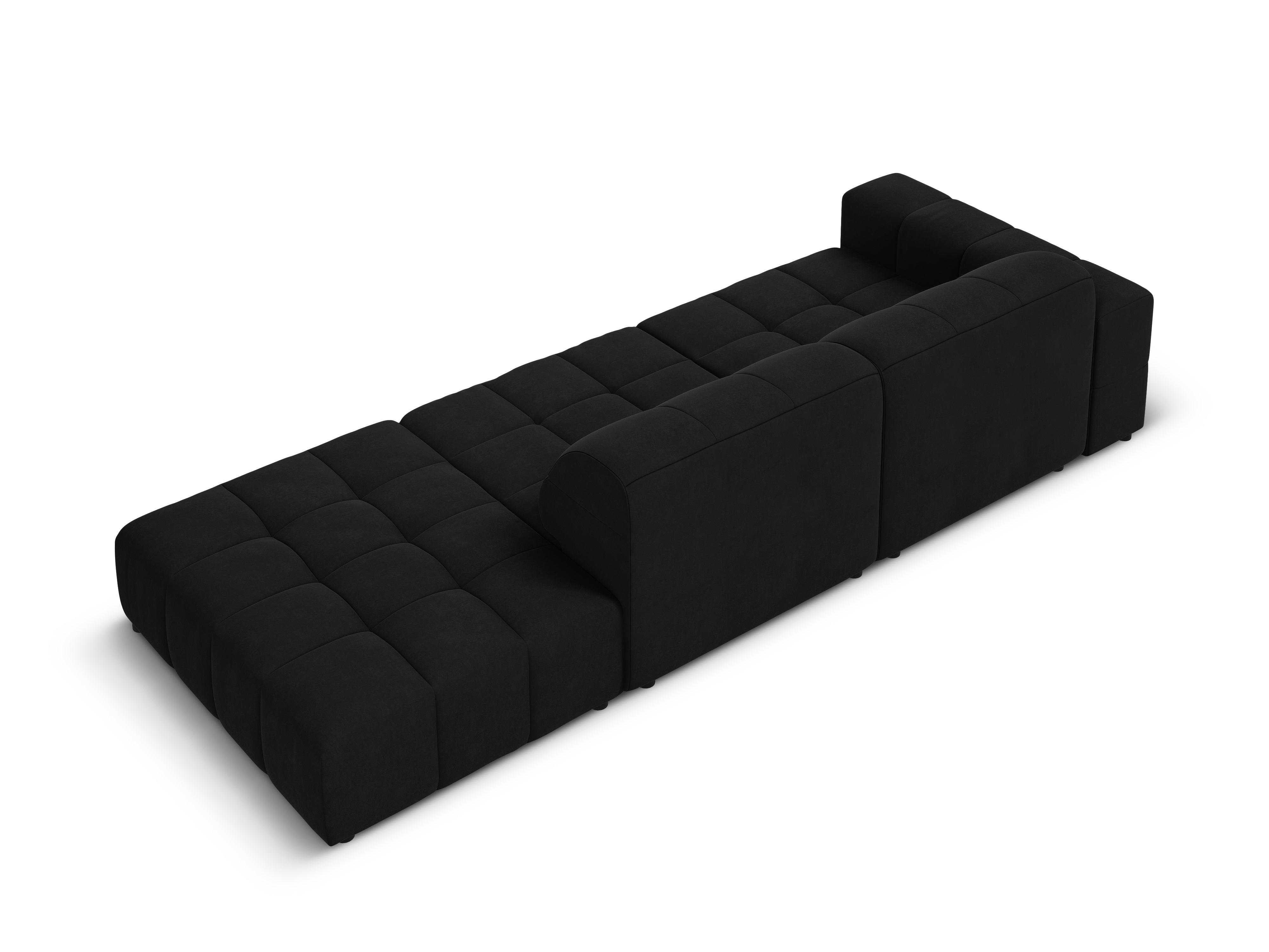 Sofa aksamitna prawostronna 3-osobowa CHICAGO czarny Cosmopolitan Design    Eye on Design