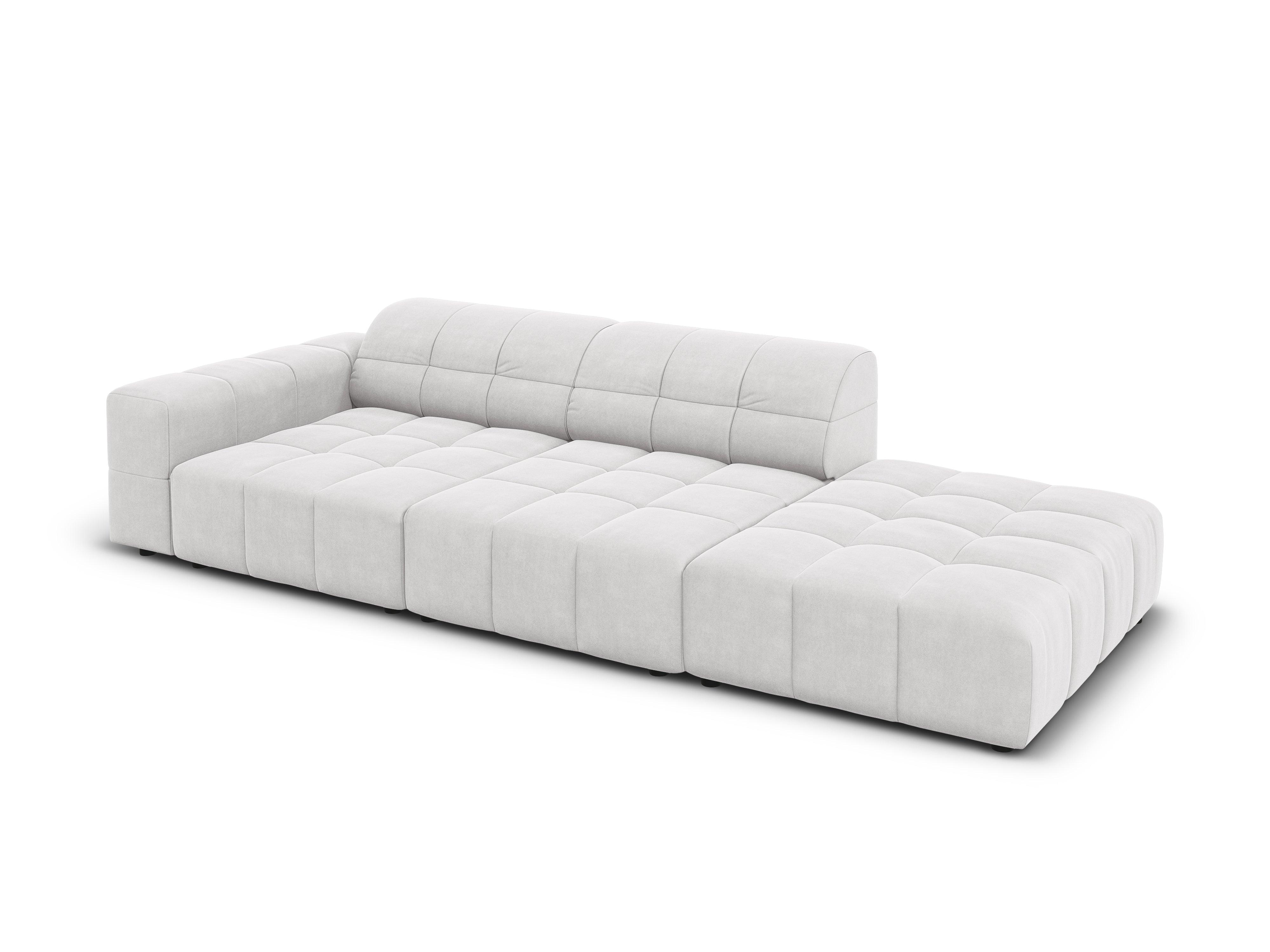 Sofa aksamitna prawostronna 3-osobowa CHICAGO jasnoszary Cosmopolitan Design    Eye on Design