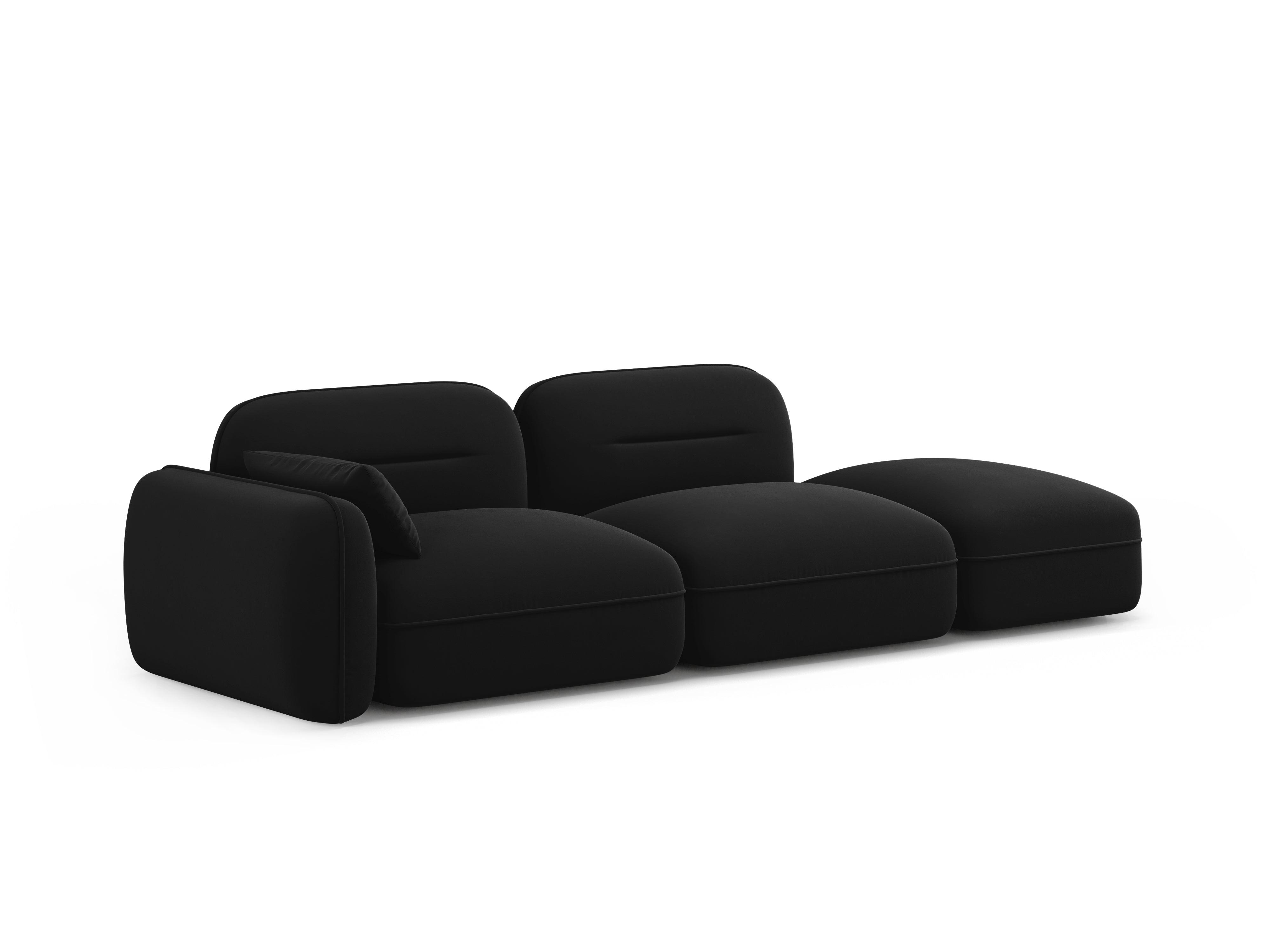 Sofa modułowa aksamitna prawostronna 3-osobowa SYDNEY czarny Cosmopolitan Design    Eye on Design