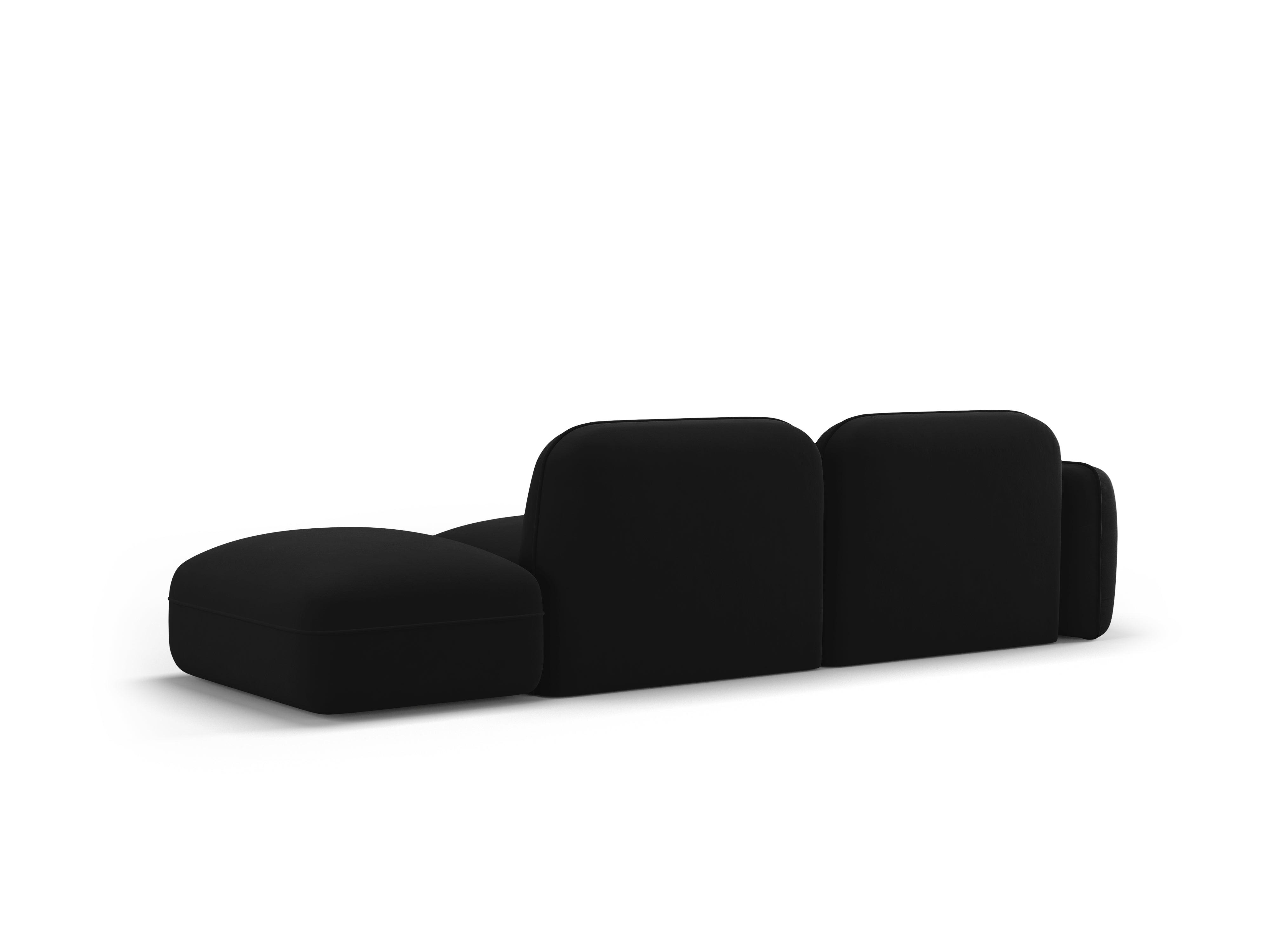 Sofa modułowa aksamitna prawostronna 3-osobowa SYDNEY czarny Cosmopolitan Design    Eye on Design