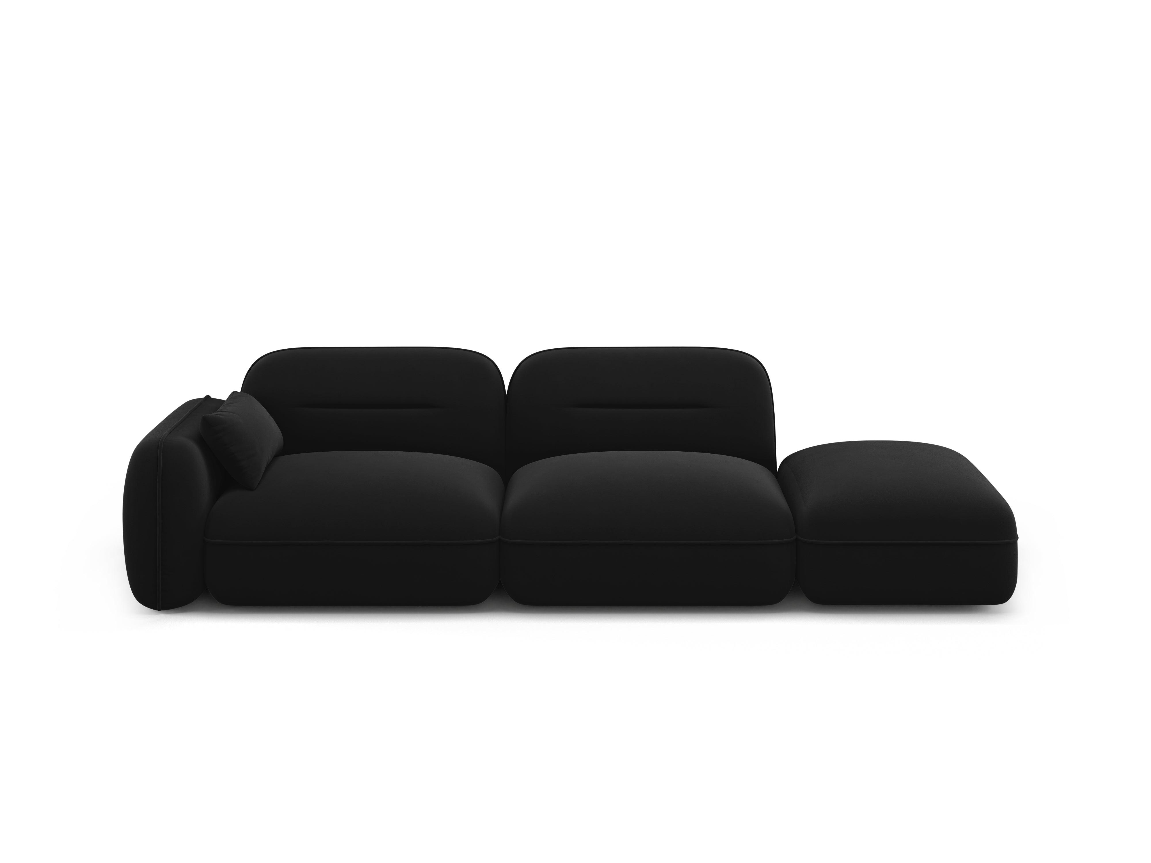 Sofa modułowa aksamitna prawostronna 3-osobowa SYDNEY czarny Cosmopolitan Design    Eye on Design