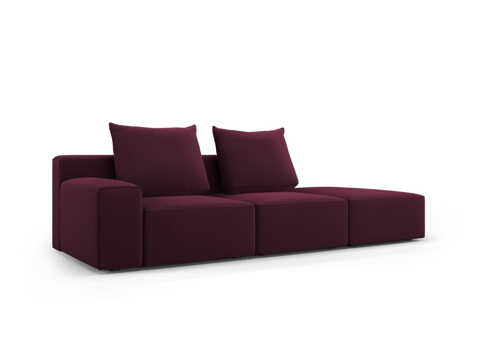 Sofa aksamitna prawostronna 4-osobowa IVY burgundowy Mazzini Sofas    Eye on Design