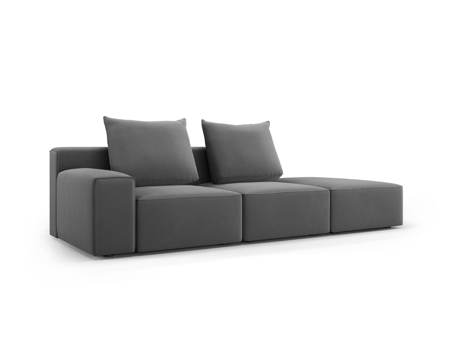 Sofa aksamitna prawostronna 4-osobowa IVY ciemnoszary Mazzini Sofas    Eye on Design