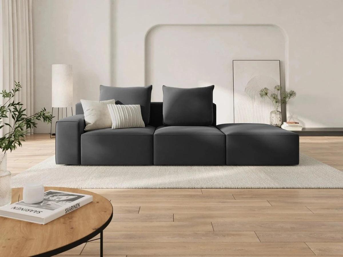 Sofa aksamitna prawostronna 4-osobowa IVY ciemnoszary Mazzini Sofas    Eye on Design