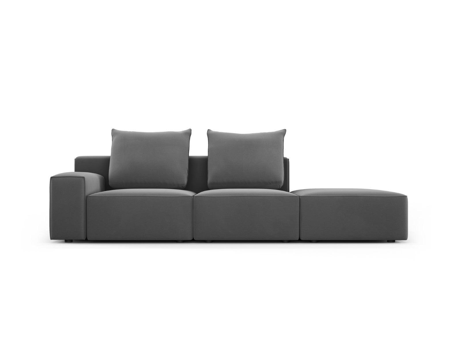 Sofa aksamitna prawostronna 4-osobowa IVY ciemnoszary Mazzini Sofas    Eye on Design