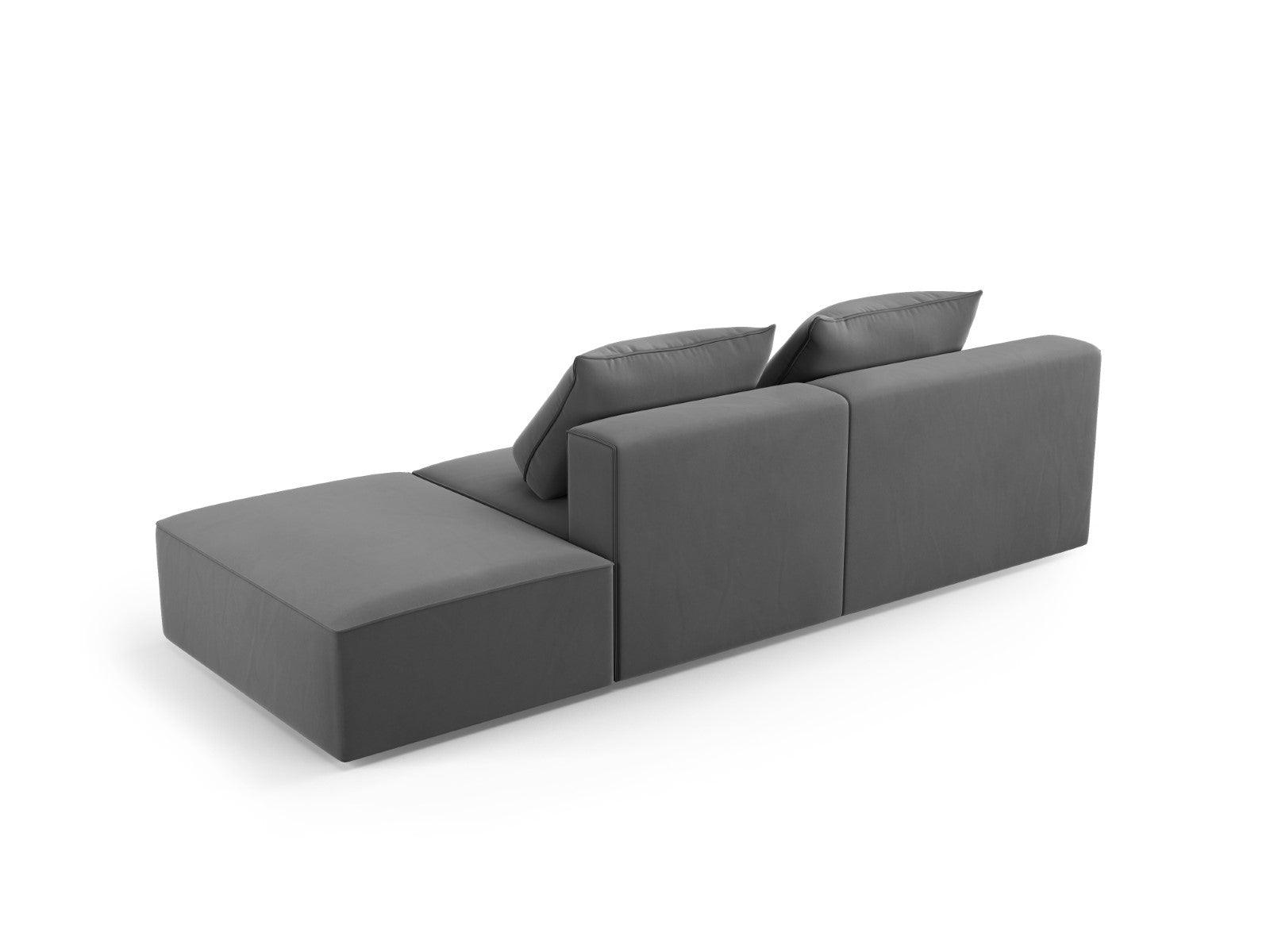 Sofa aksamitna prawostronna 4-osobowa IVY ciemnoszary Mazzini Sofas    Eye on Design