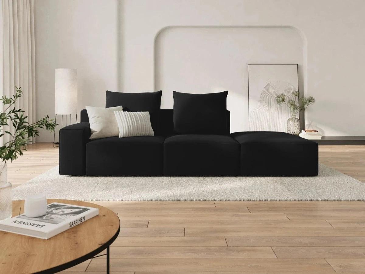 Sofa aksamitna prawostronna 4-osobowa IVY czarny Mazzini Sofas    Eye on Design