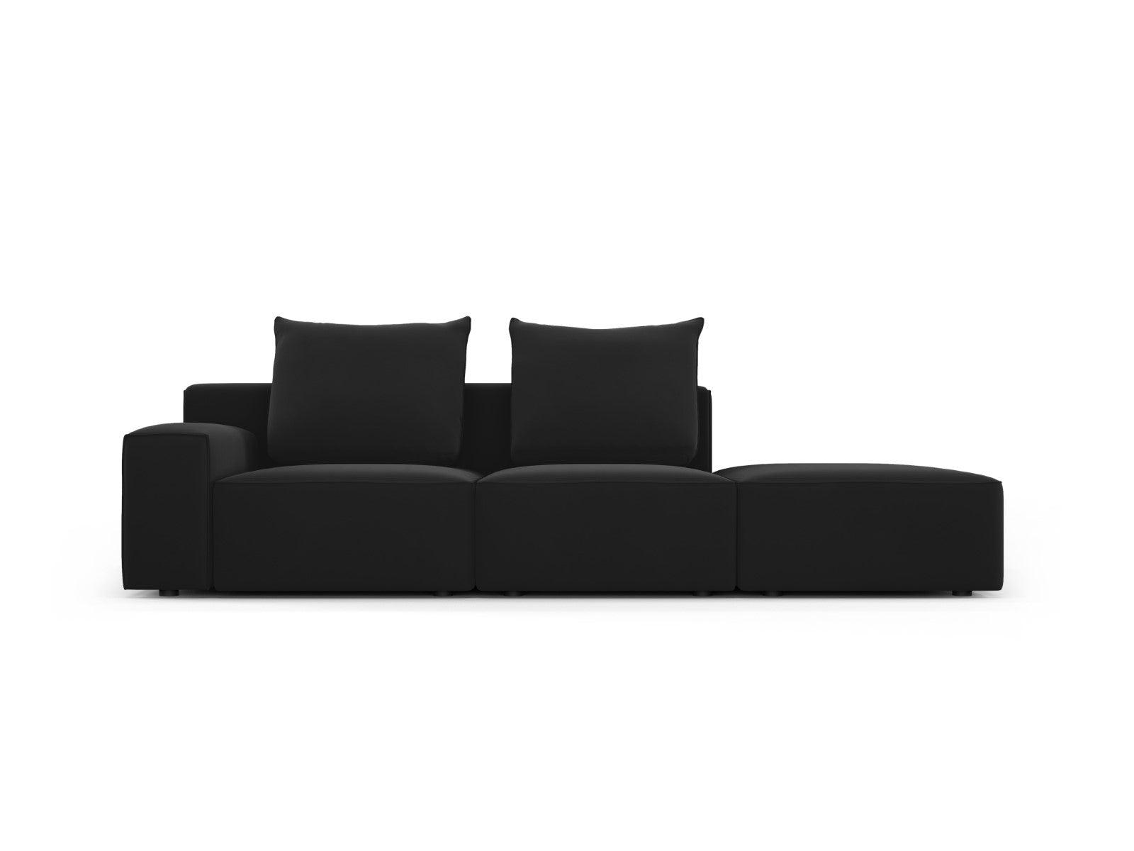 Sofa aksamitna prawostronna 4-osobowa IVY czarny Mazzini Sofas    Eye on Design