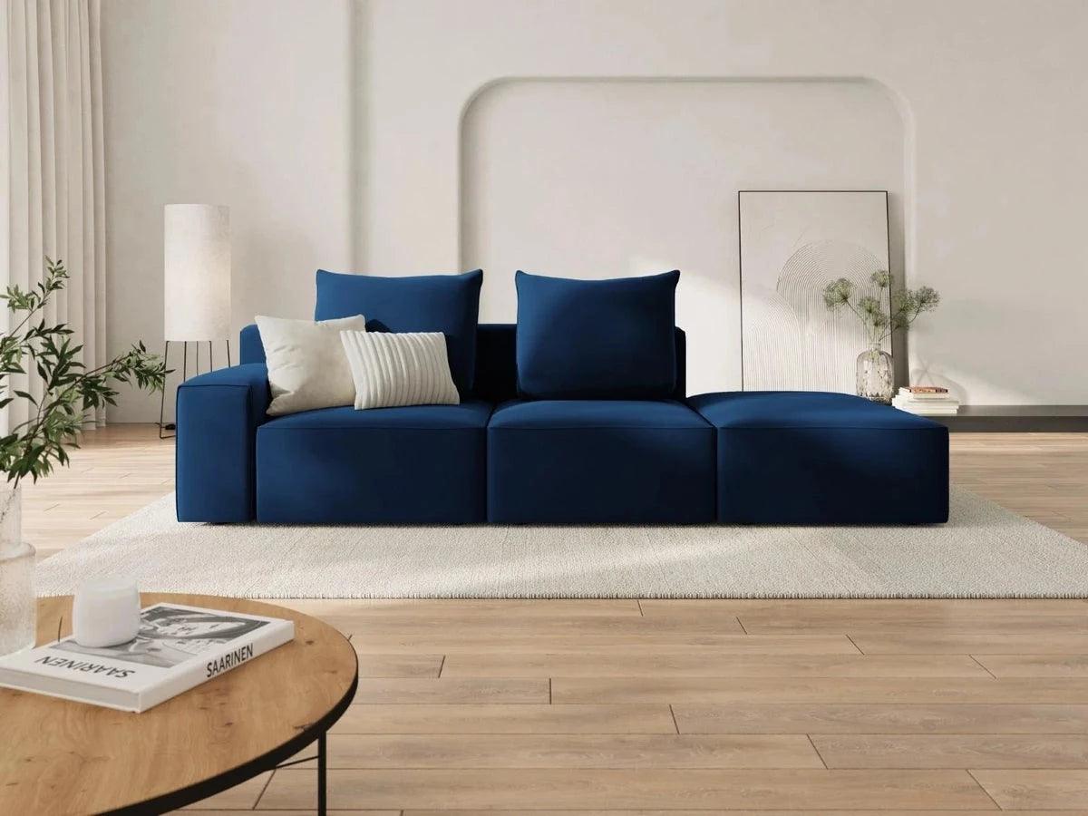 Sofa aksamitna prawostronna 4-osobowa IVY granatowy Mazzini Sofas    Eye on Design