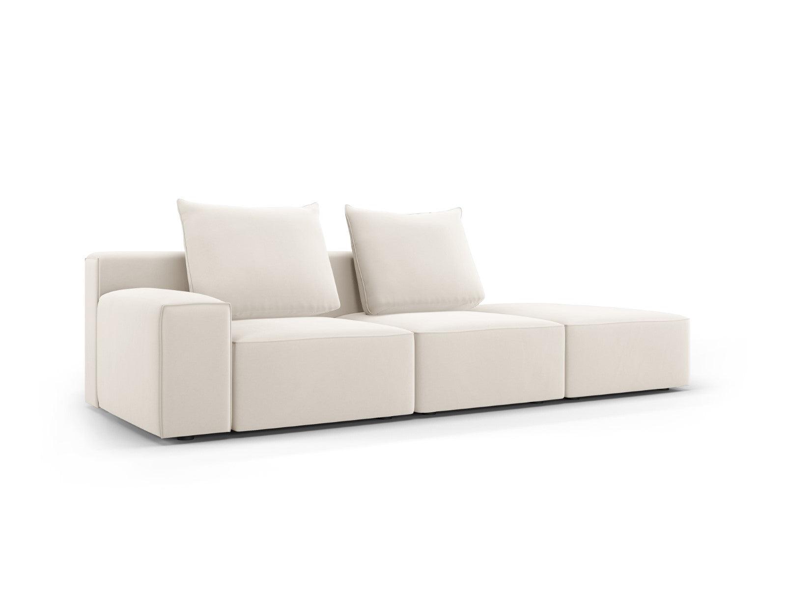 Sofa aksamitna prawostronna 4-osobowa IVY jasnobeżowy Mazzini Sofas    Eye on Design