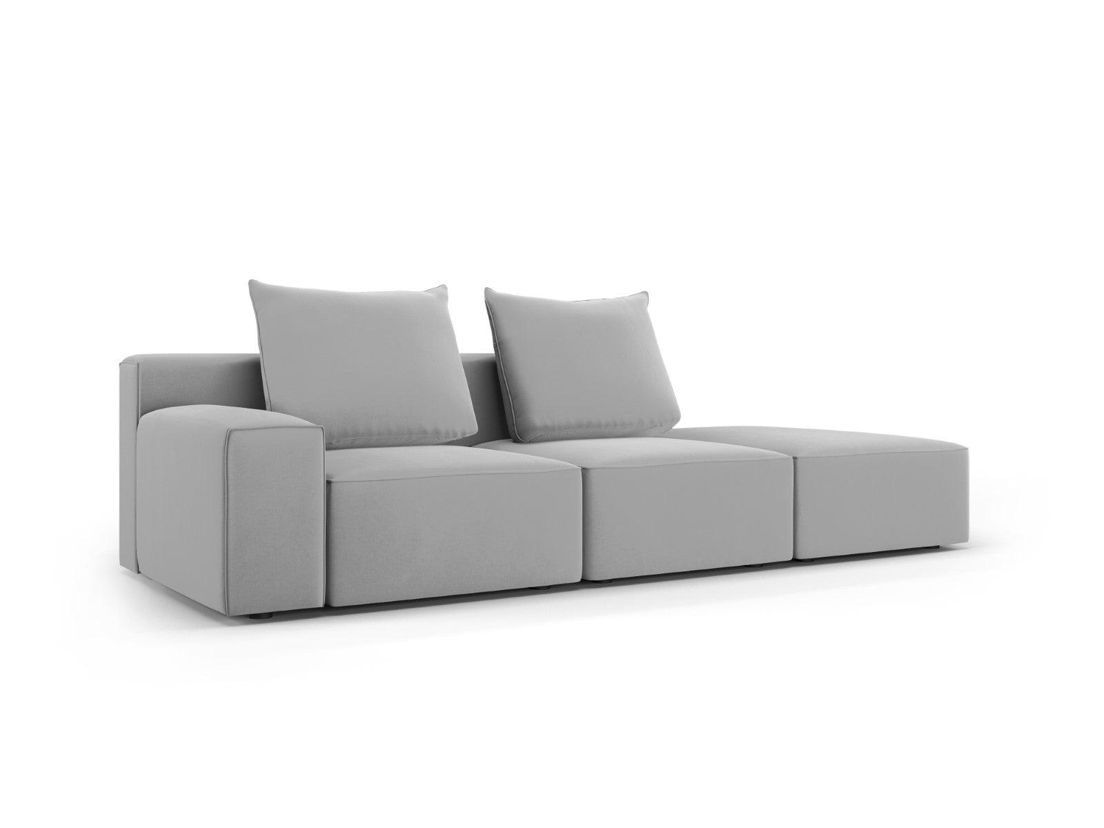 Sofa aksamitna prawostronna 4-osobowa IVY jasnoszary Mazzini Sofas    Eye on Design