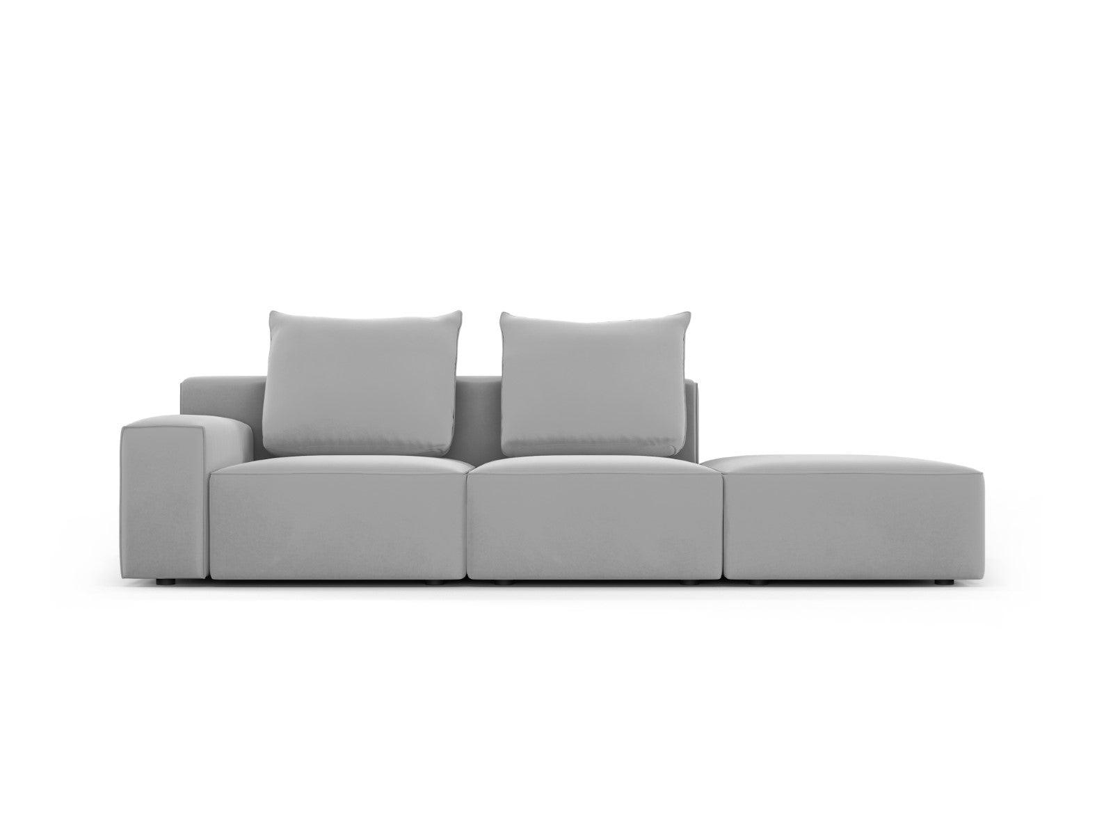 Sofa aksamitna prawostronna 4-osobowa IVY jasnoszary Mazzini Sofas    Eye on Design