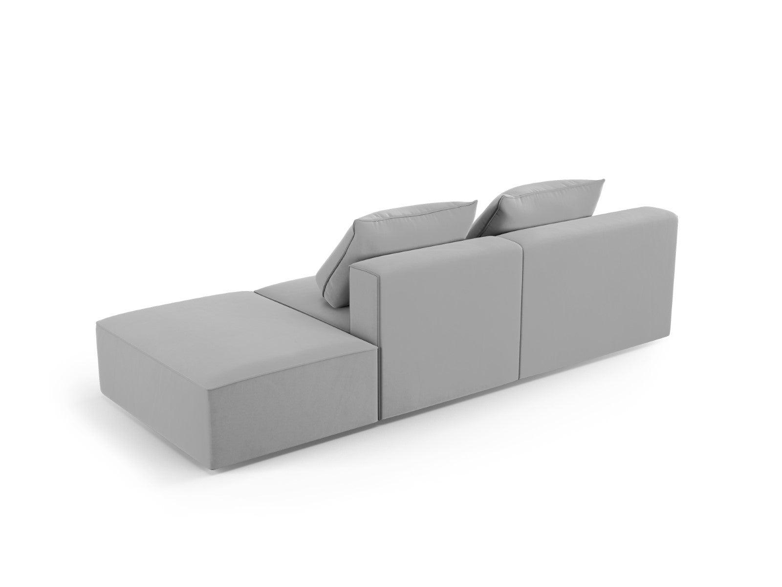 Sofa aksamitna prawostronna 4-osobowa IVY jasnoszary Mazzini Sofas    Eye on Design