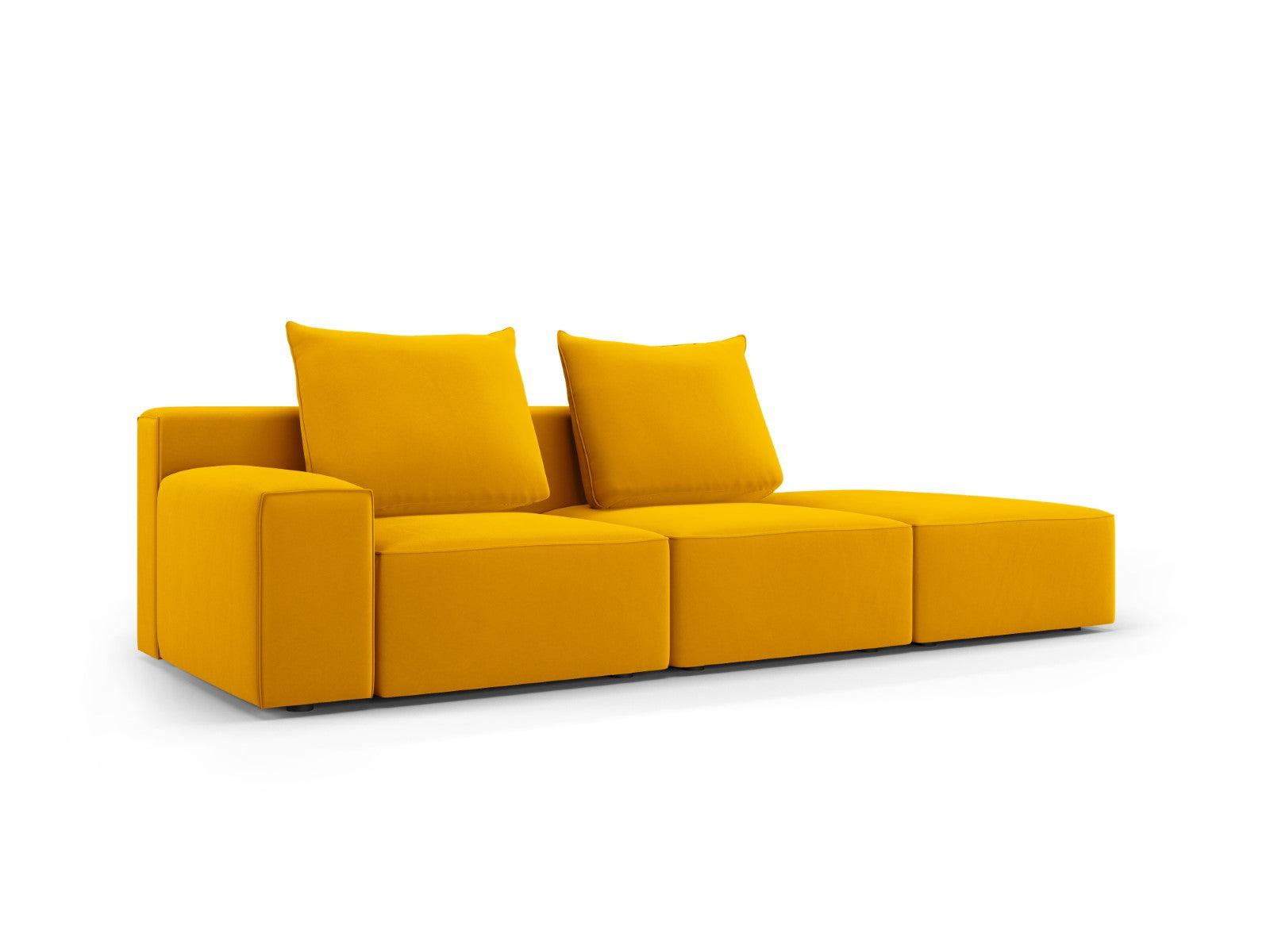 Sofa aksamitna prawostronna 4-osobowa IVY żółty Mazzini Sofas    Eye on Design