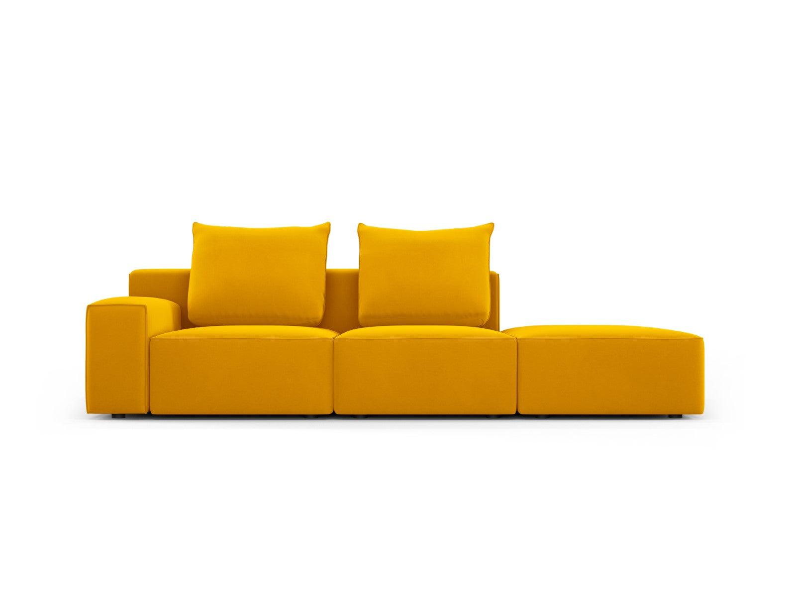 Sofa aksamitna prawostronna 4-osobowa IVY żółty Mazzini Sofas    Eye on Design