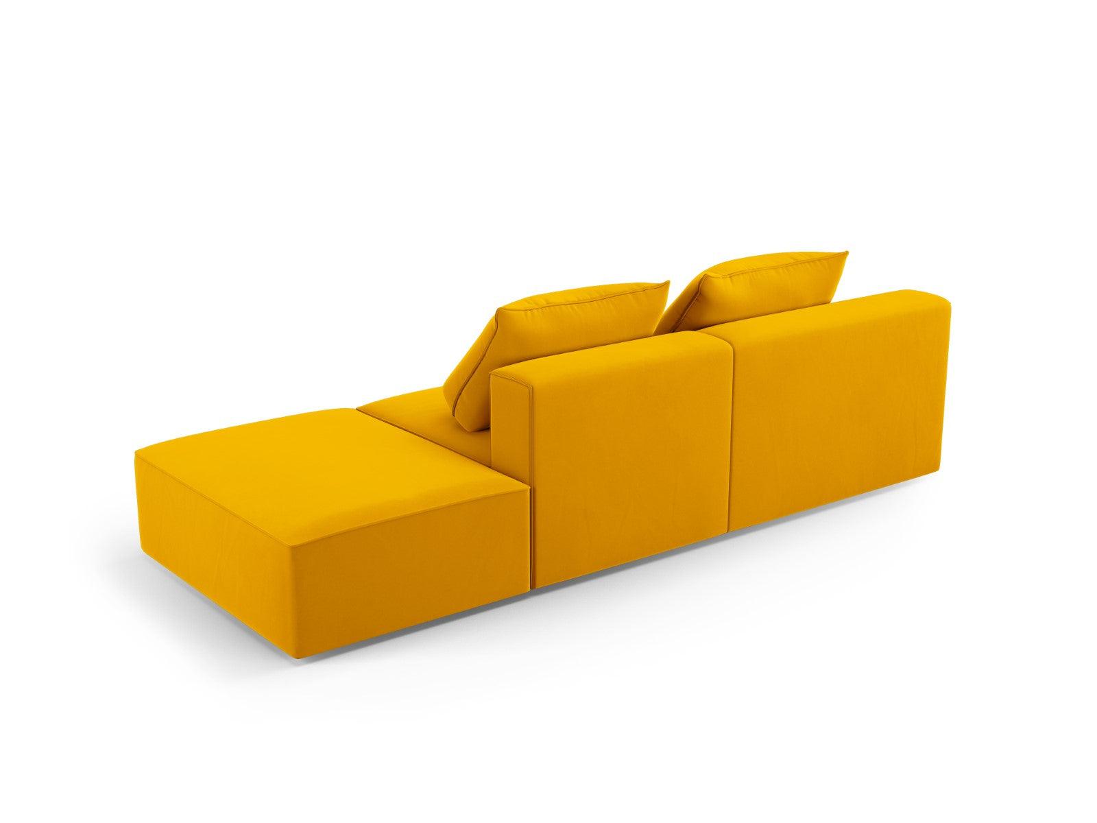 Sofa aksamitna prawostronna 4-osobowa IVY żółty Mazzini Sofas    Eye on Design